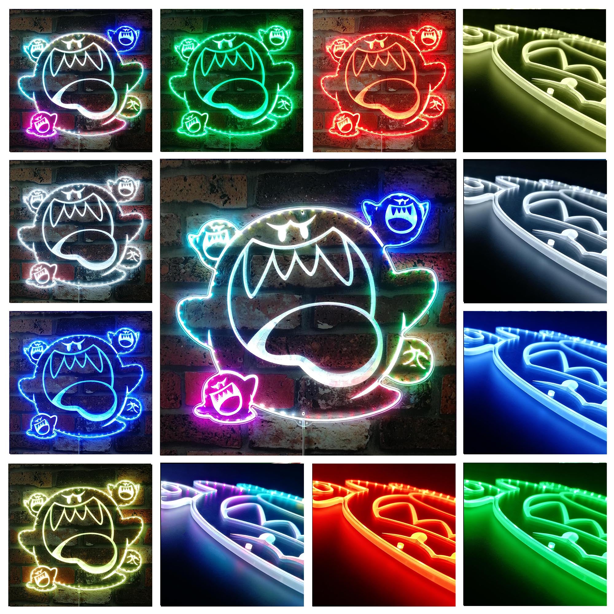 Super Mario Boo Dynamic RGB Edge Lit LED Sign