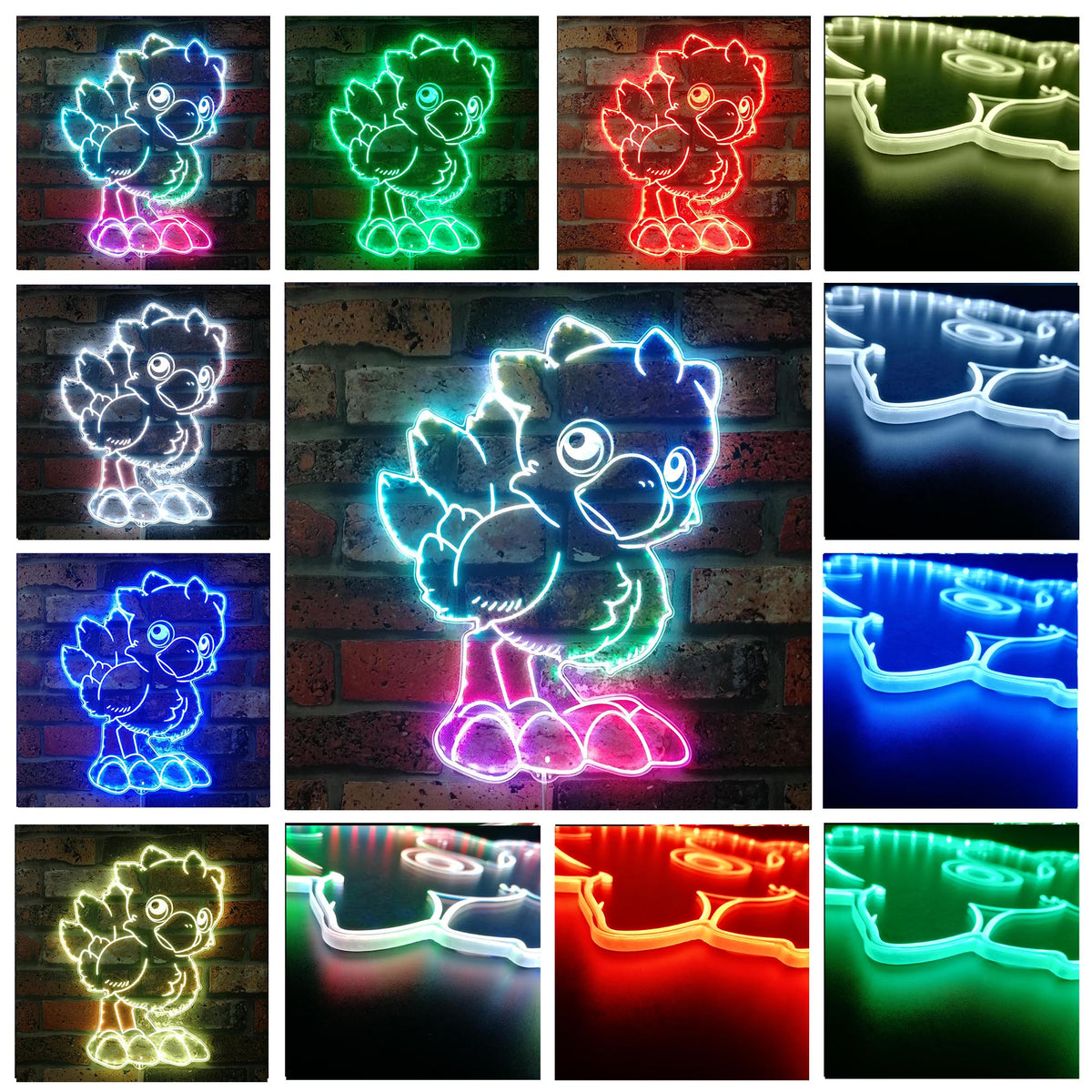 Final Fantasy Chocobo Dynamic RGB Edge Lit LED Sign | PROLEDSIGN