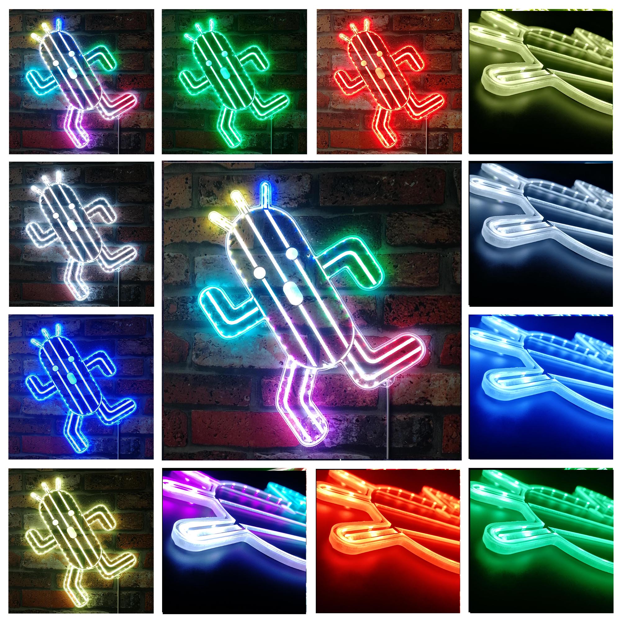 Final Fantasy Cactuar Neon RGB Edge Lit LED Sign