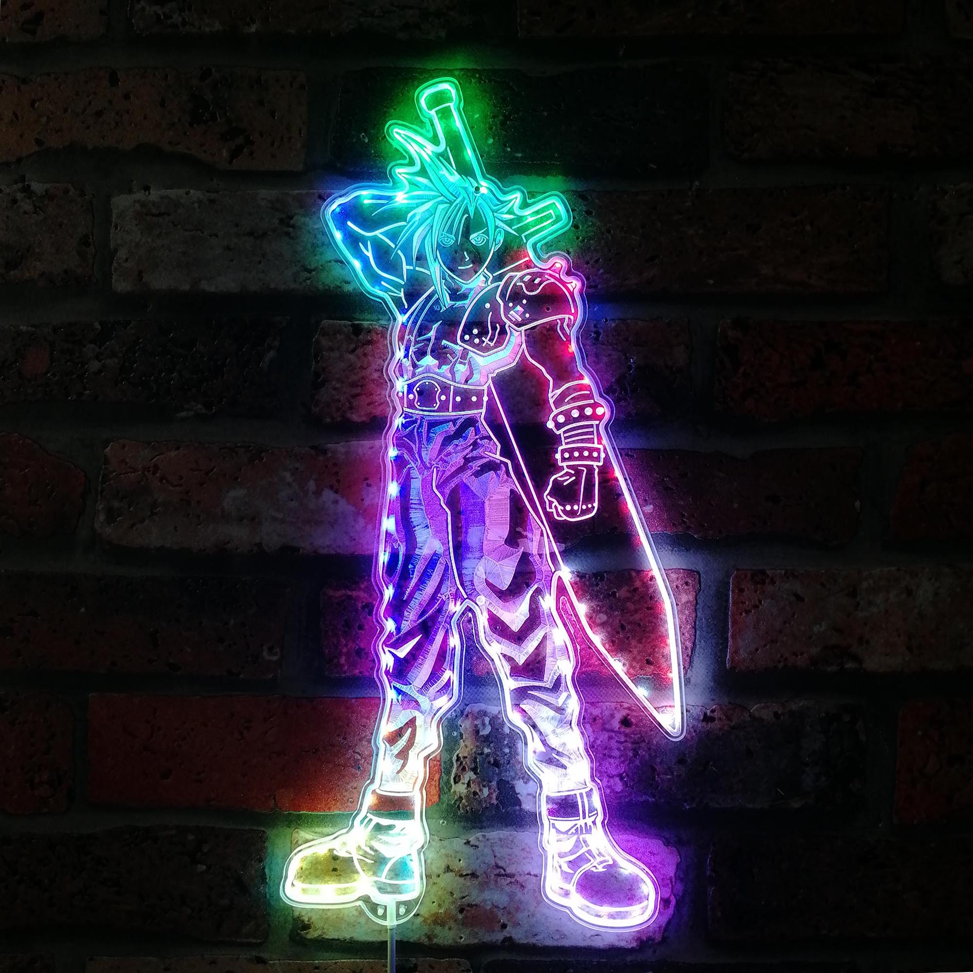 Final Fantasy Cloud Dynamic RGB Edge Lit LED Sign