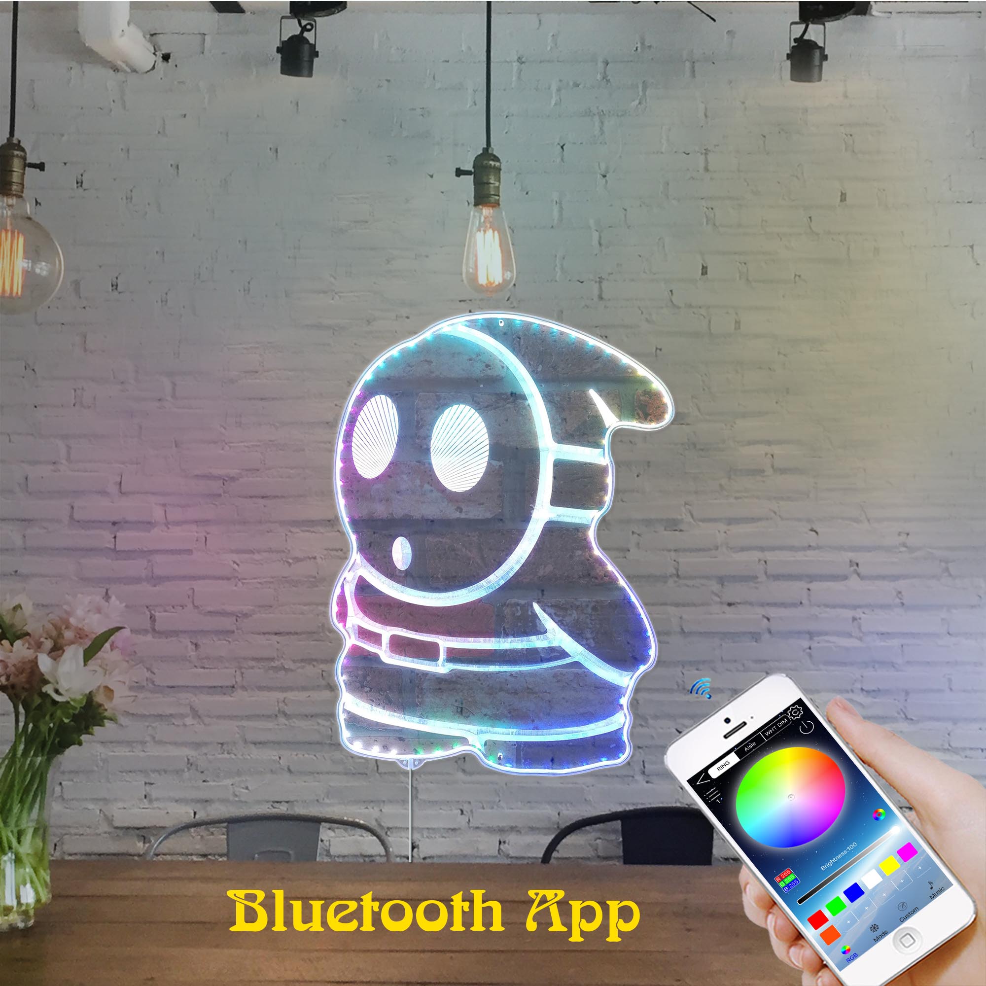 Mario Shy Guy Dynamic RGB Edge Lit LED Sign