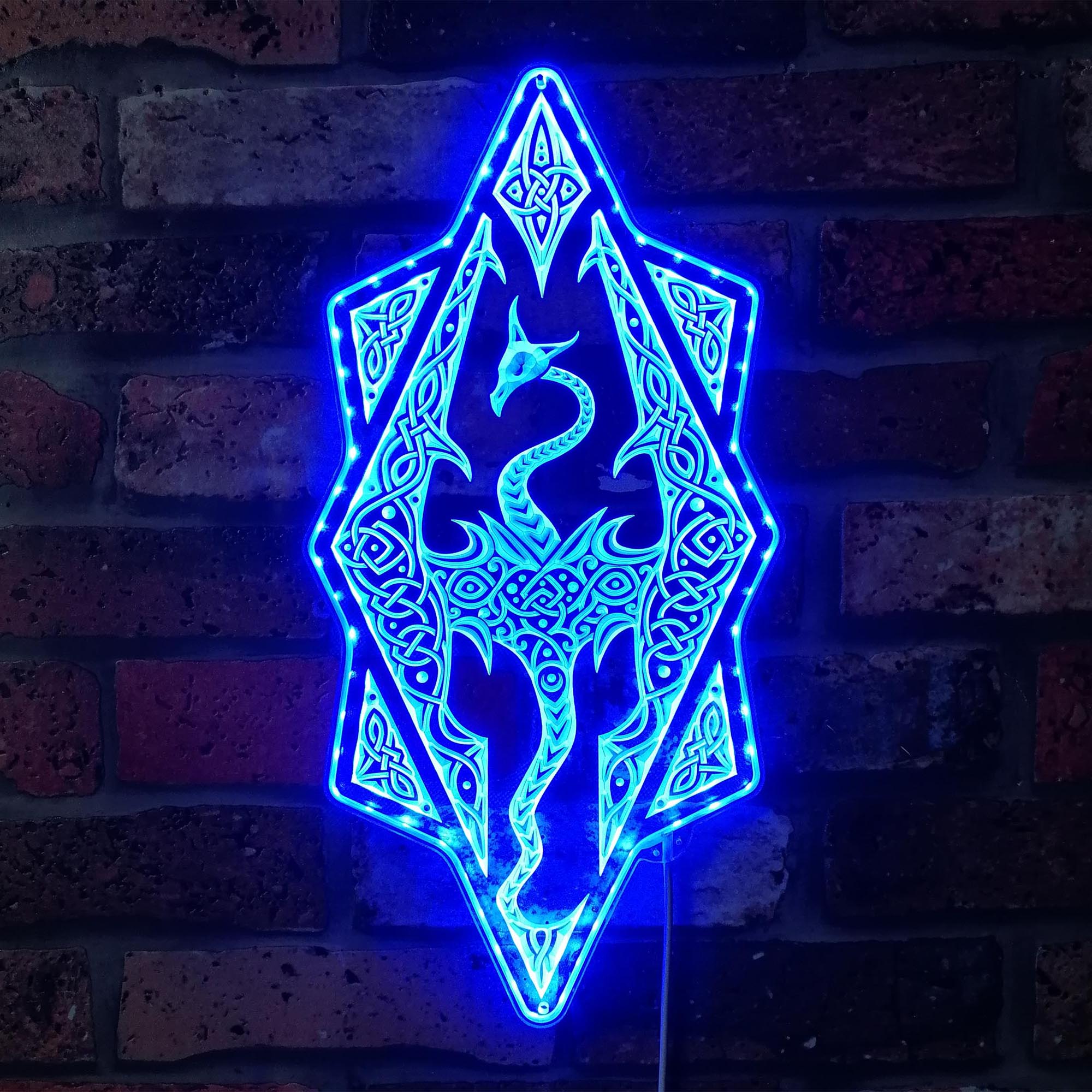 Elder Scroll Skyrim Dragon Dynamic RGB Edge Lit LED Sign