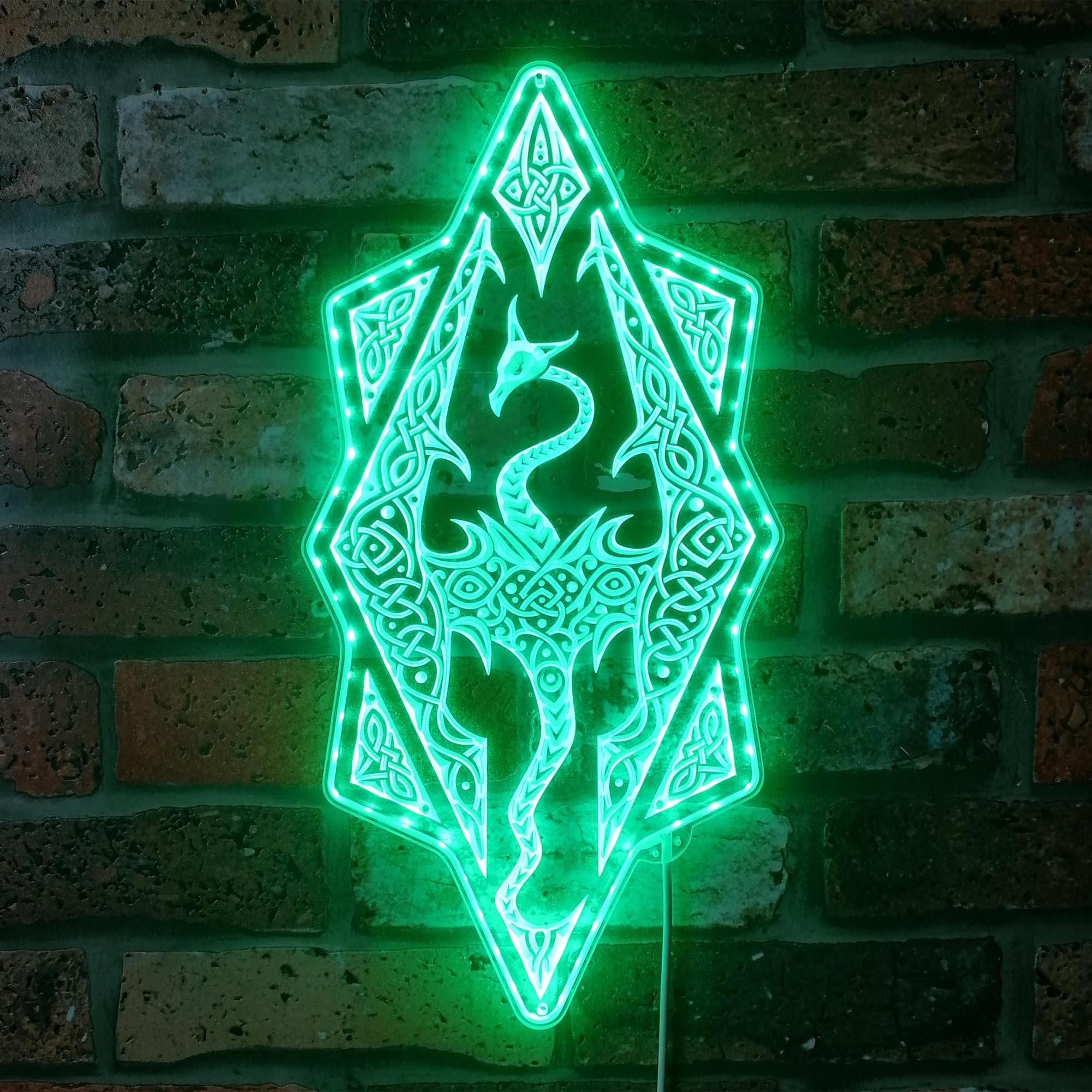 Elder Scroll Skyrim Dragon Dynamic RGB Edge Lit LED Sign