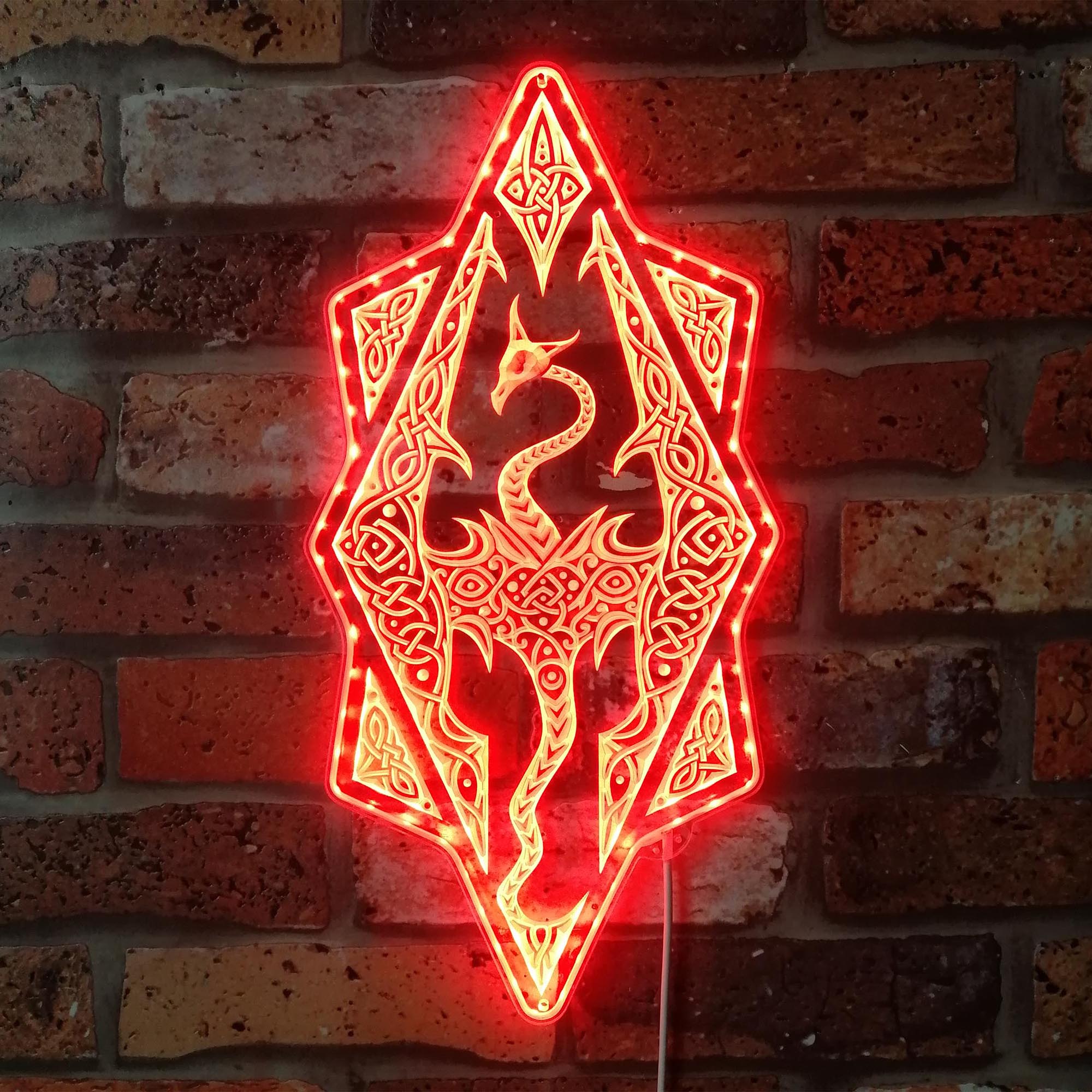 Elder Scroll Skyrim Dragon Dynamic RGB Edge Lit LED Sign