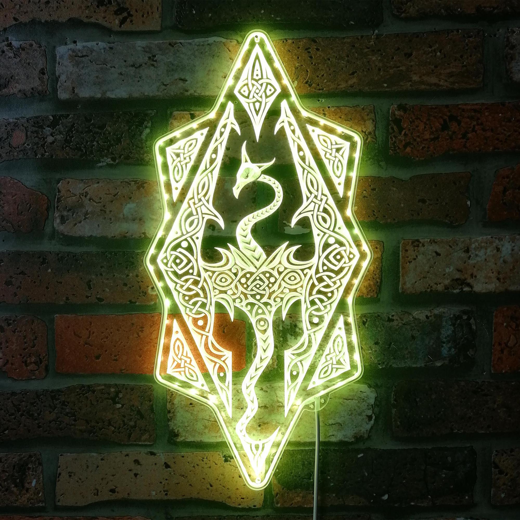 Elder Scroll Skyrim Dragon Dynamic RGB Edge Lit LED Sign