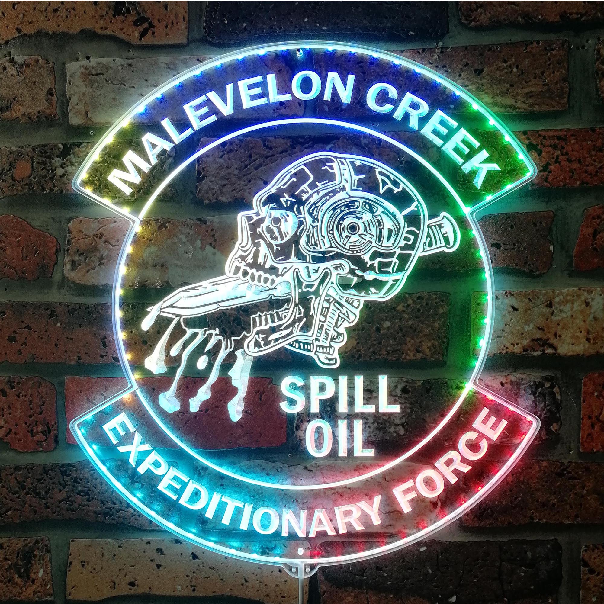 Helldivers MALEVELON CREEK Dynamic RGB Edge Lit LED Sign