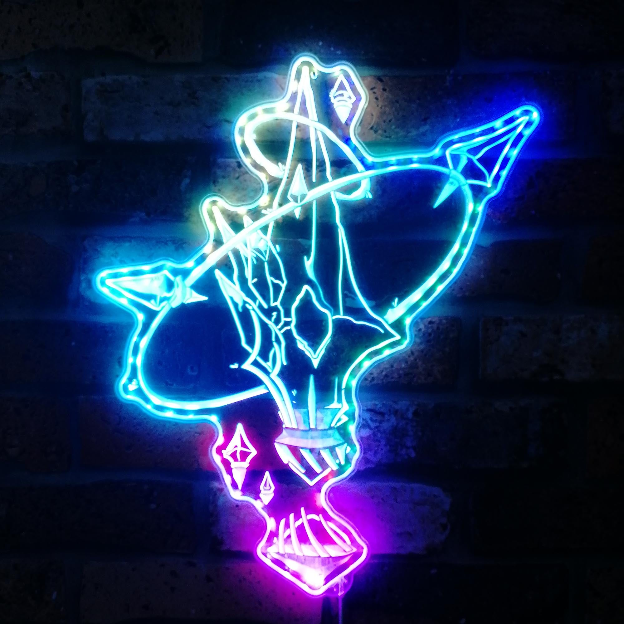 Aetheryte Crystal Final Fantasy Dynamic RGB Edge Lit LED Sign