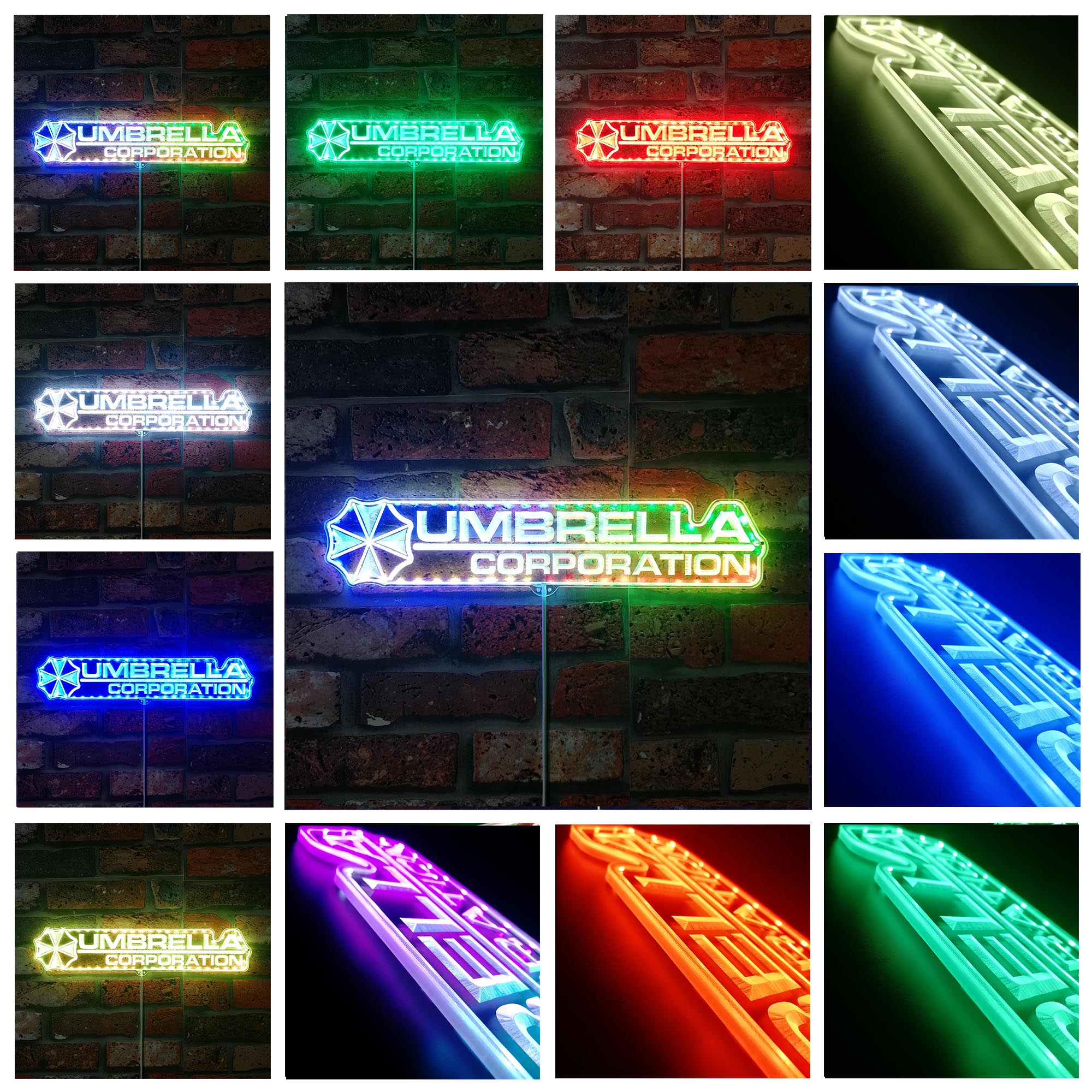 Umbrella Corporation Resident Evil Dynamic RGB Edge Lit LED Sign