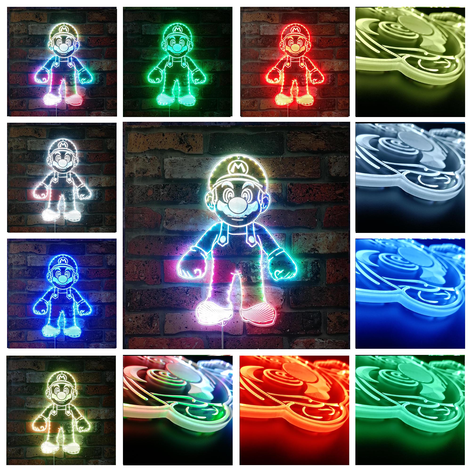 Super Mario Dynamic RGB Edge Lit LED Sign