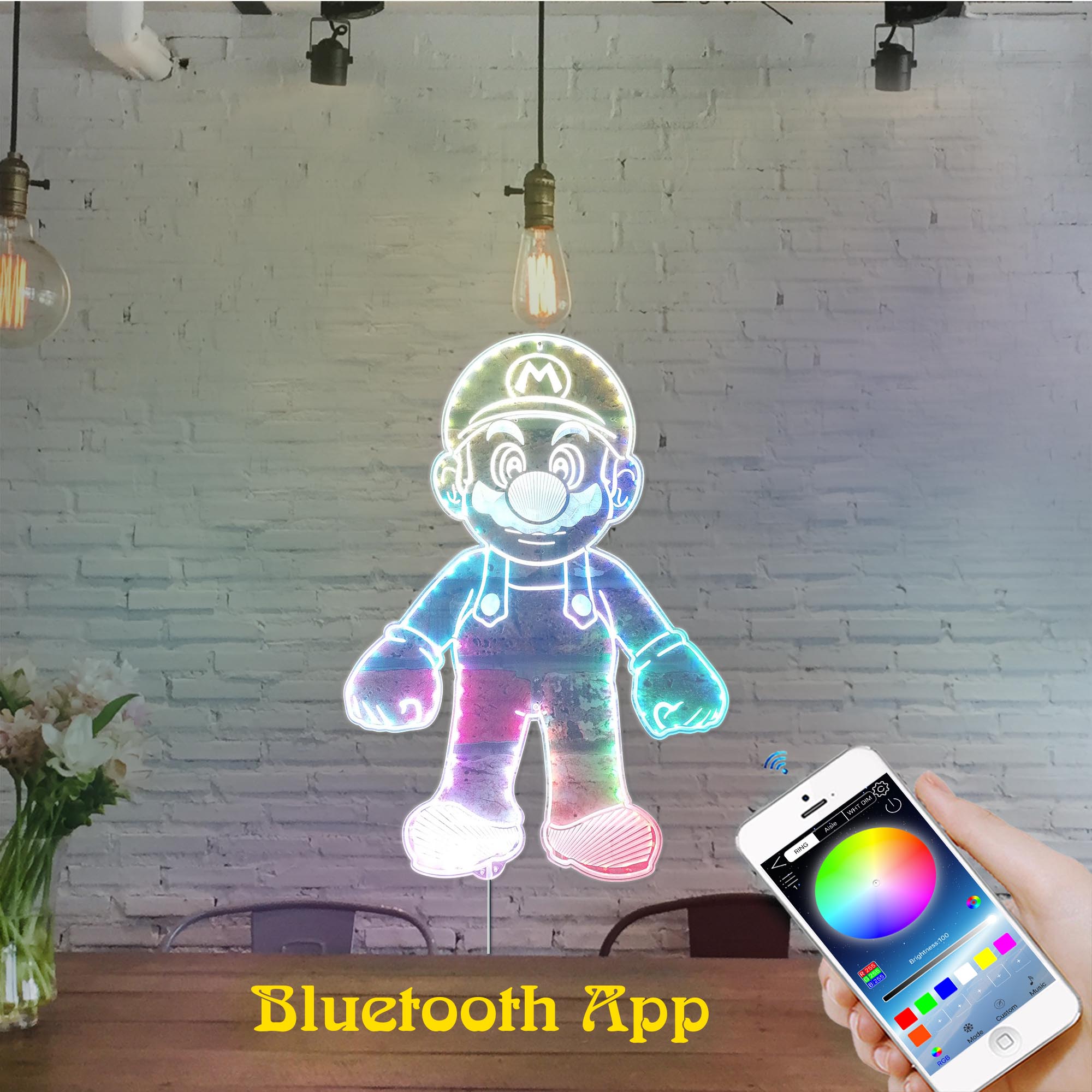 Super Mario Dynamic RGB Edge Lit LED Sign | PROLEDSIGN