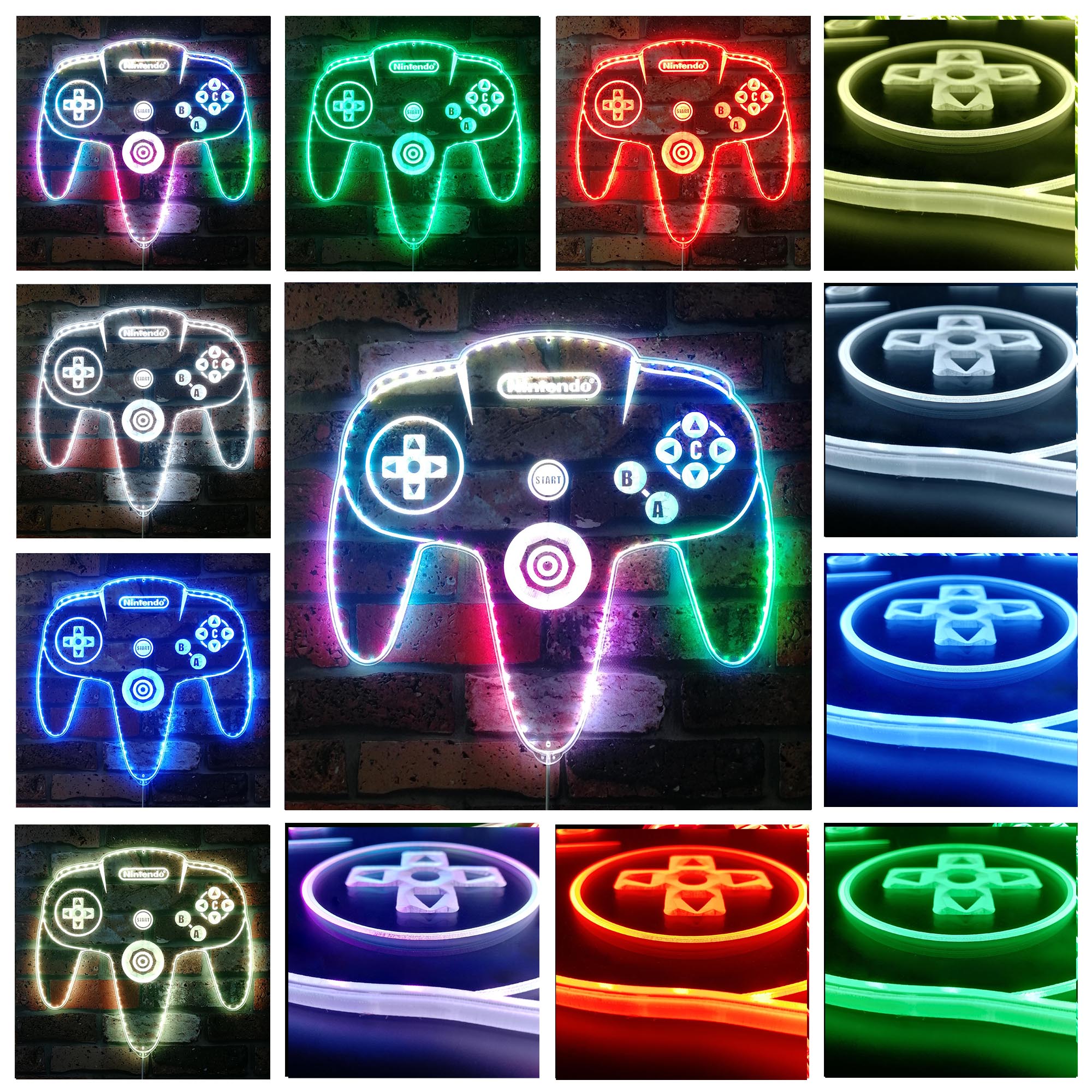 Nintendo Game Controller Dynamic RGB Edge Lit LED Sign