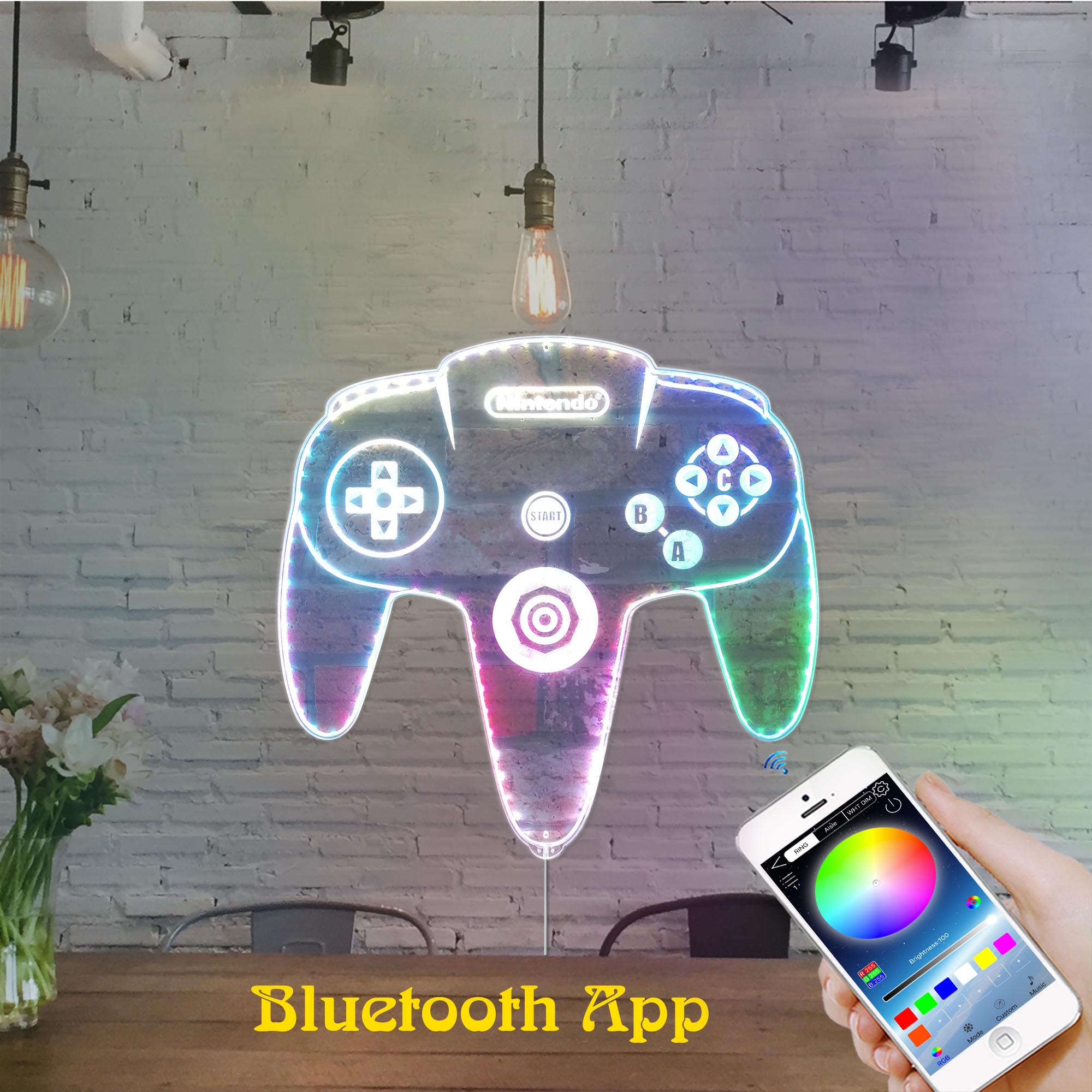 Nintendo Game Controller Dynamic RGB Edge Lit LED Sign