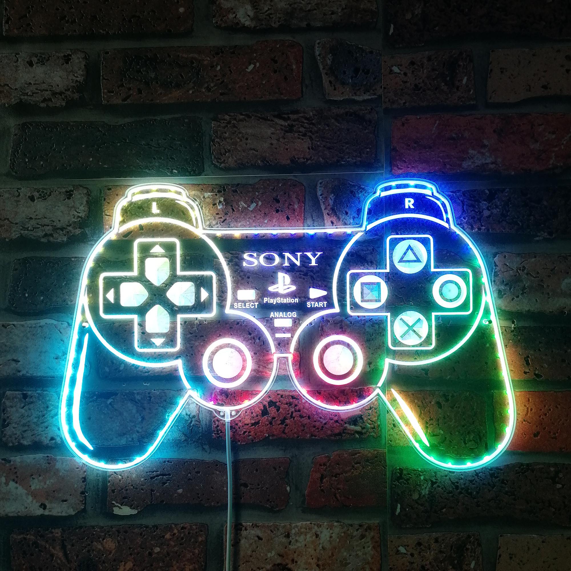 Playstation Game Controller Dynamic RGB Edge Lit LED Sign