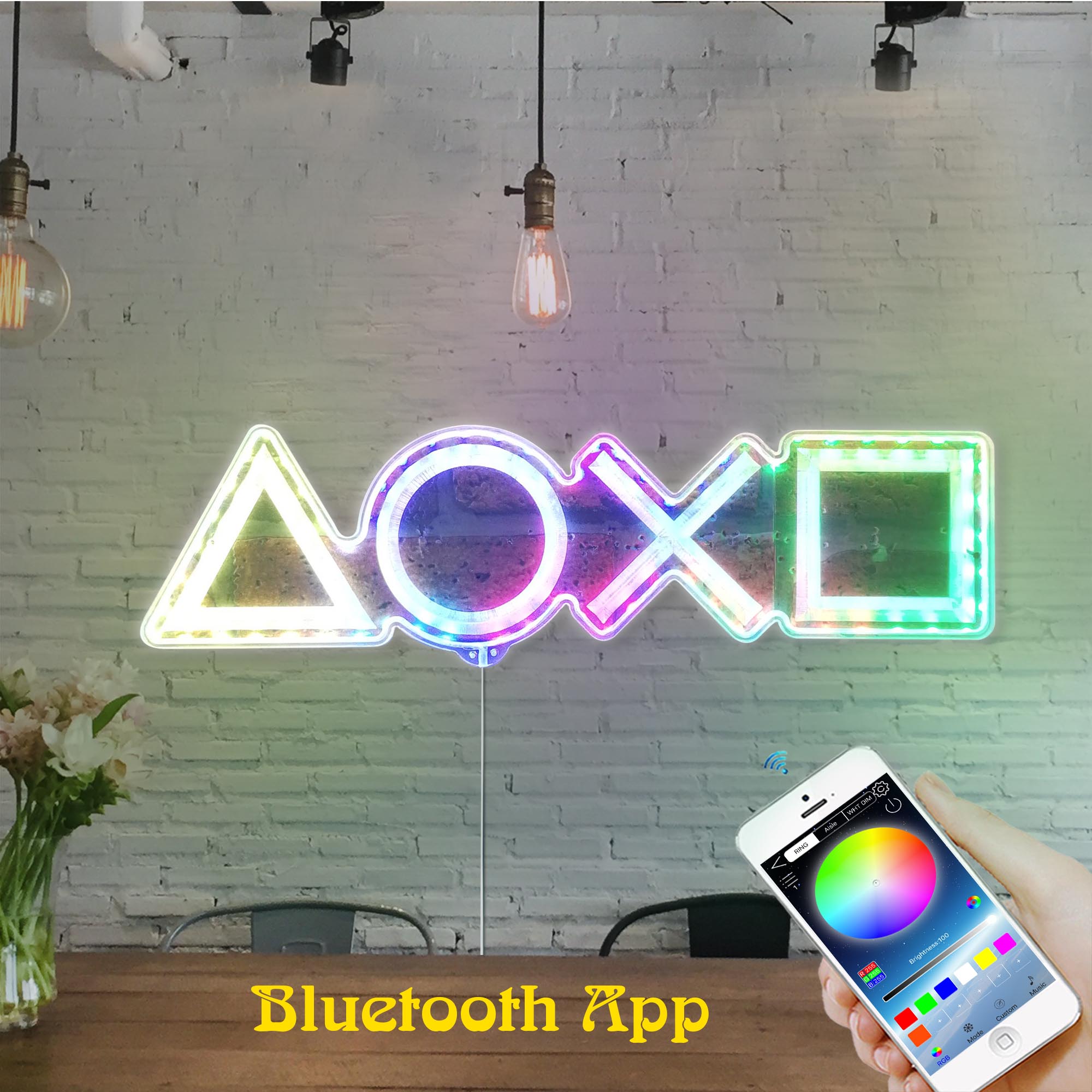 Playstation Icons Dynamic RGB Edge Lit LED Sign