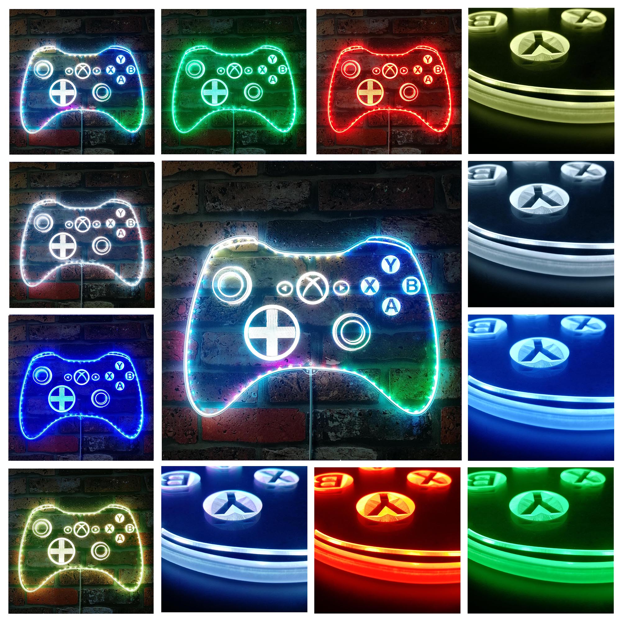 Xbox Game Controller Dynamic RGB Edge Lit LED Sign