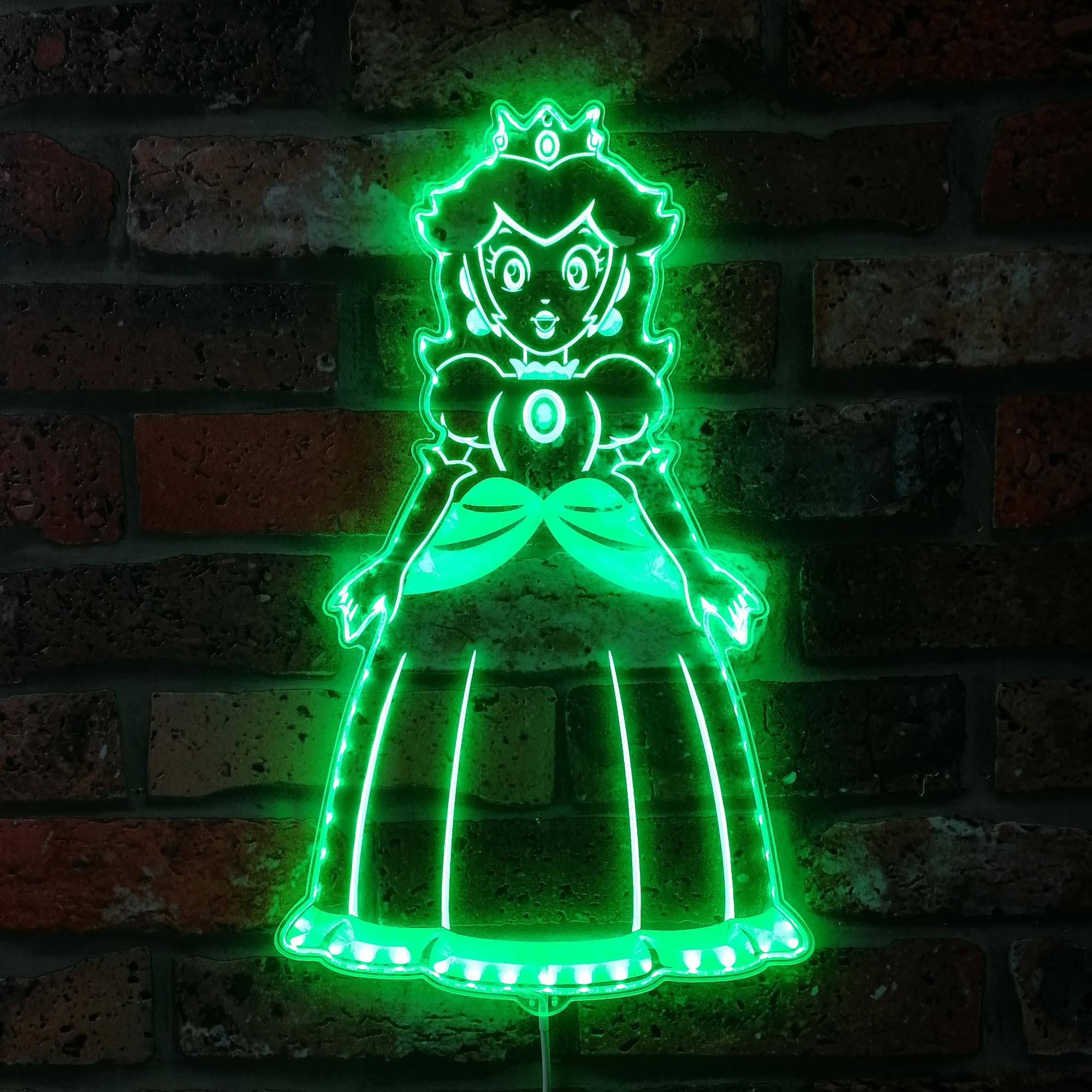 Super Mario Princess Peach Dynamic RGB Edge Lit LED Sign | PROLEDSIGN