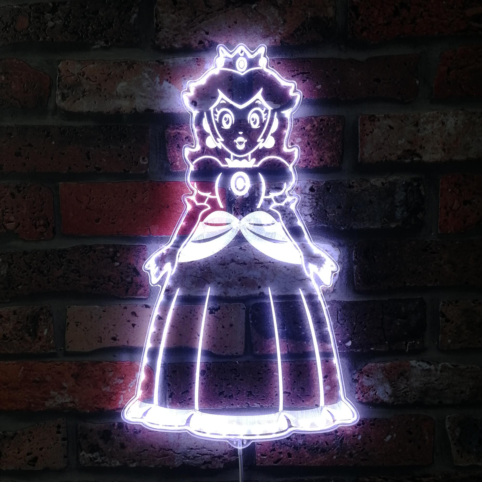 Super Mario Princess Peach Dynamic RGB Edge Lit LED Sign