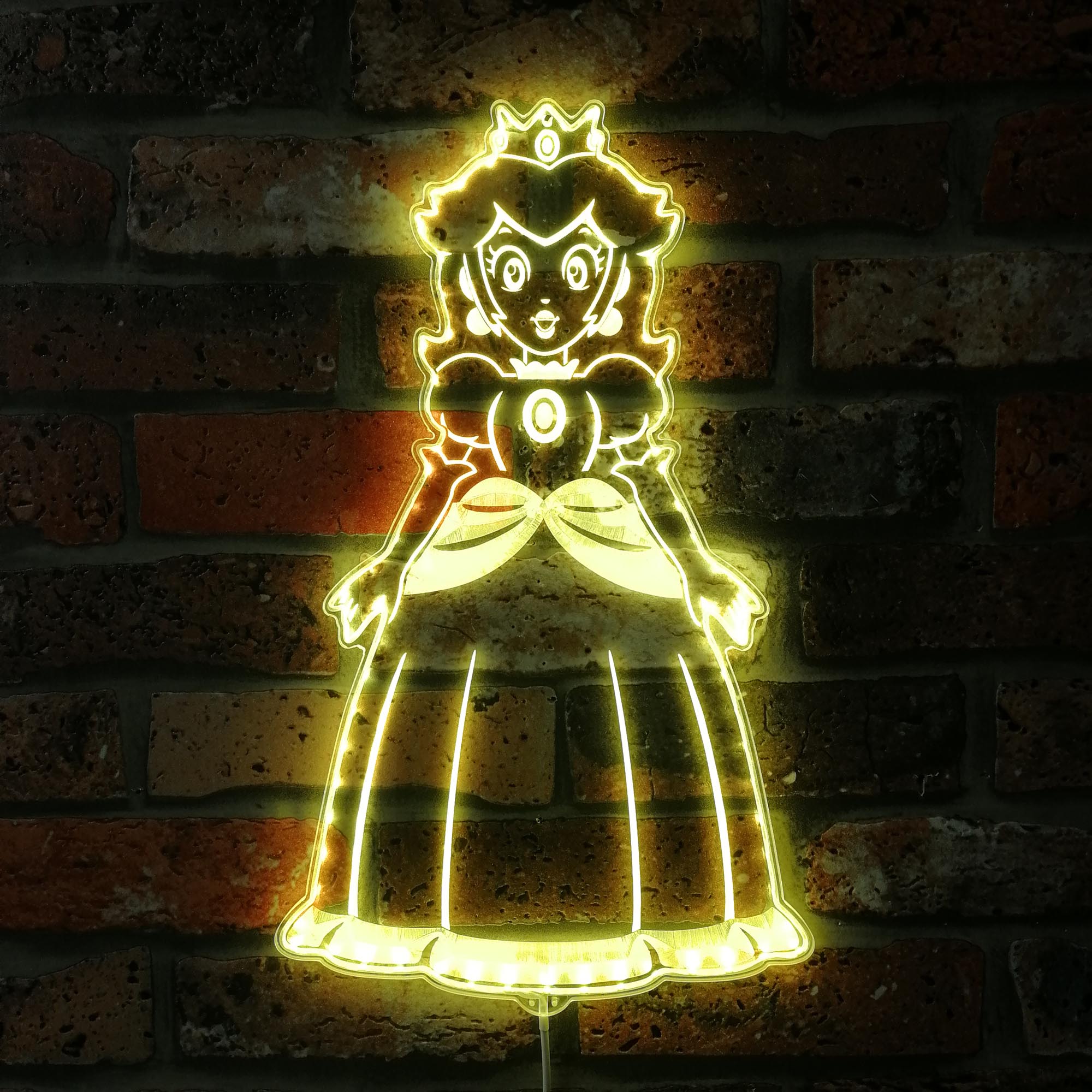 Super Mario Princess Peach Dynamic RGB Edge Lit LED Sign