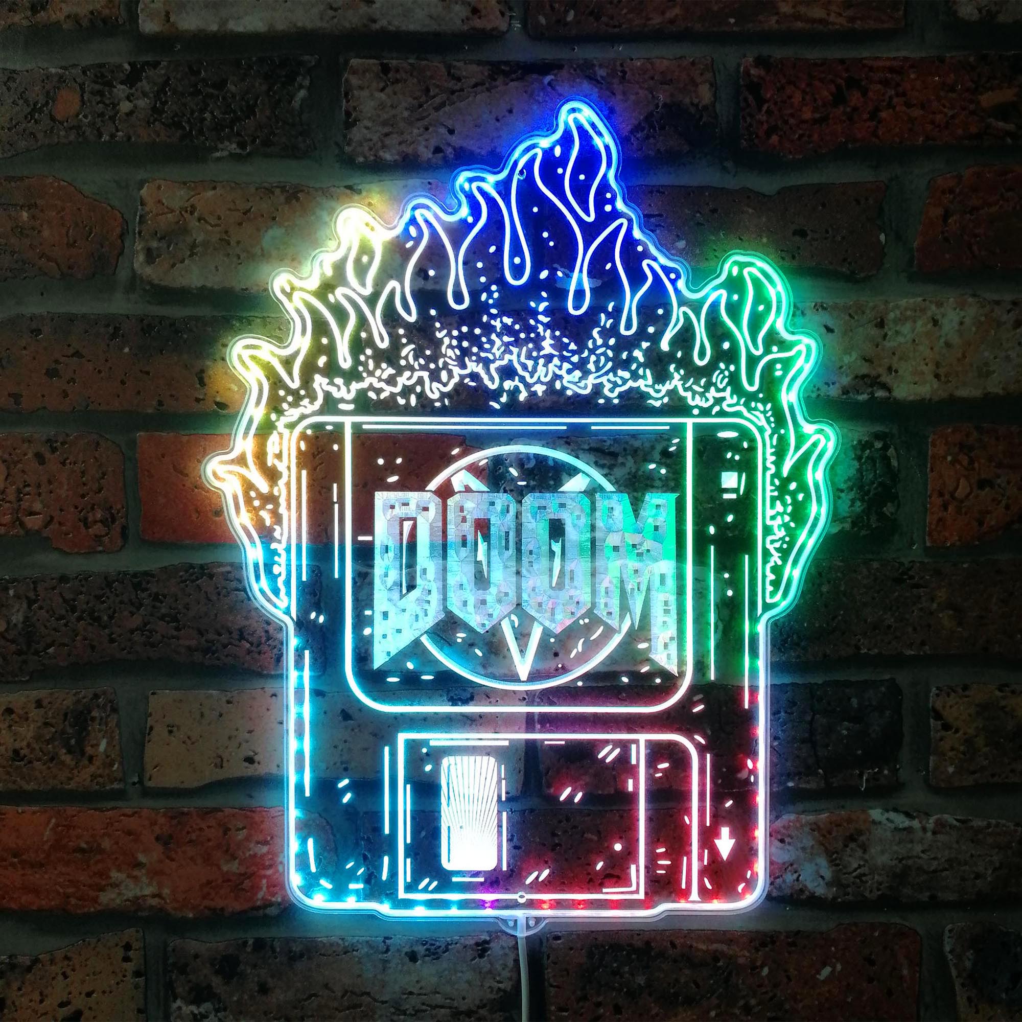 Doom Dynamic RGB Edge Lit LED Sign