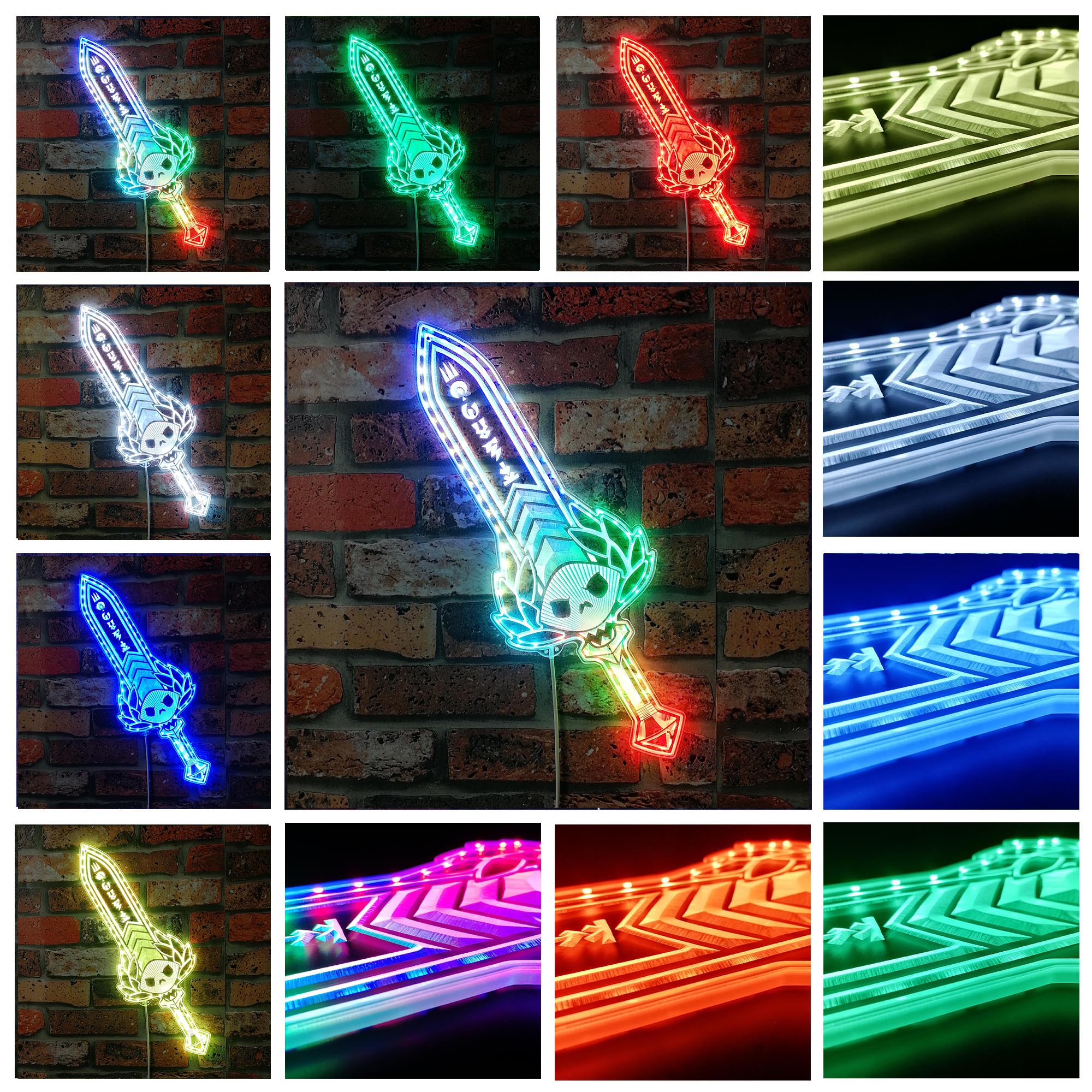 Stygian Blade Hades Game Room RGB Edge Lit LED Sign