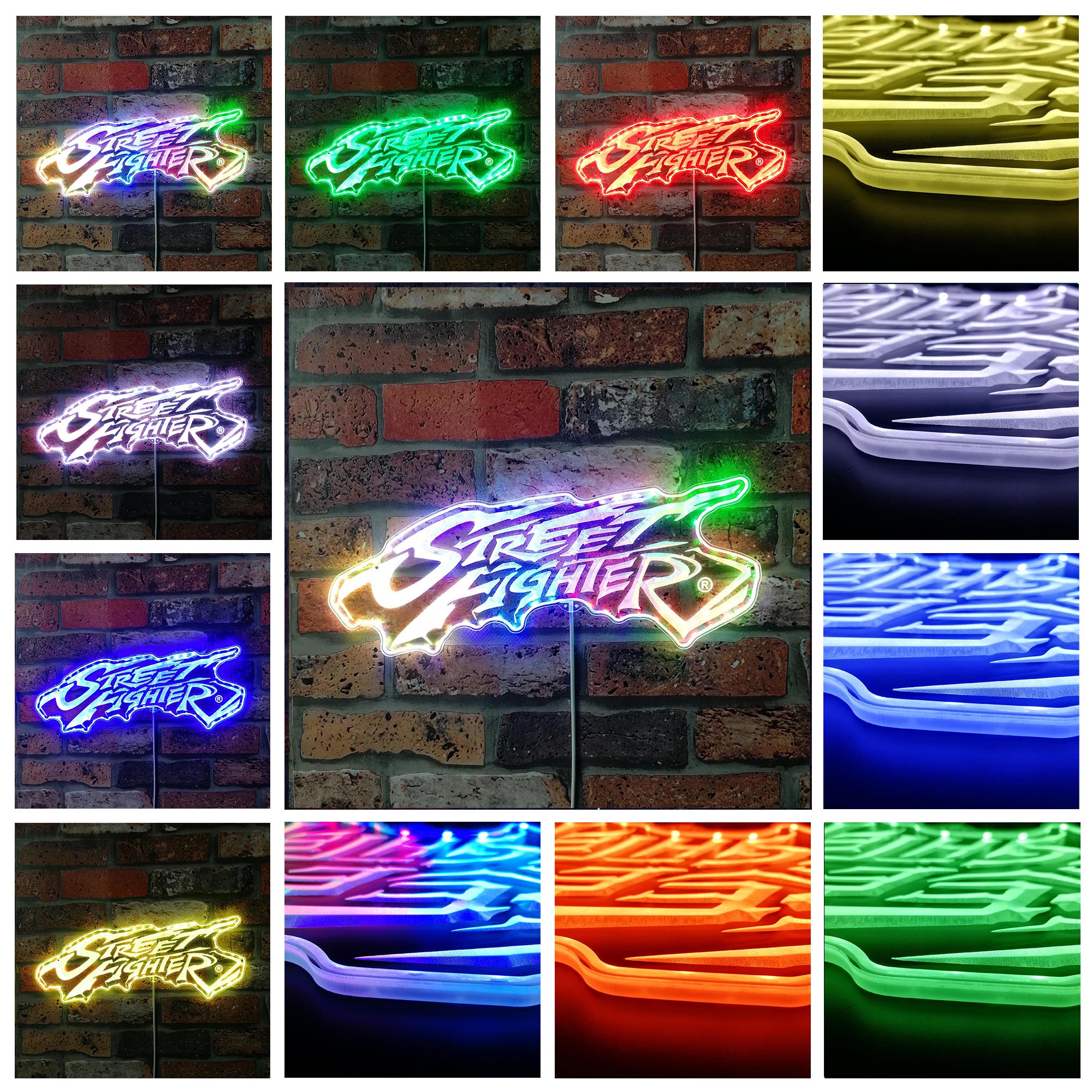 Street Fighter 6 Game Room RGB Edge Lit LED Sign