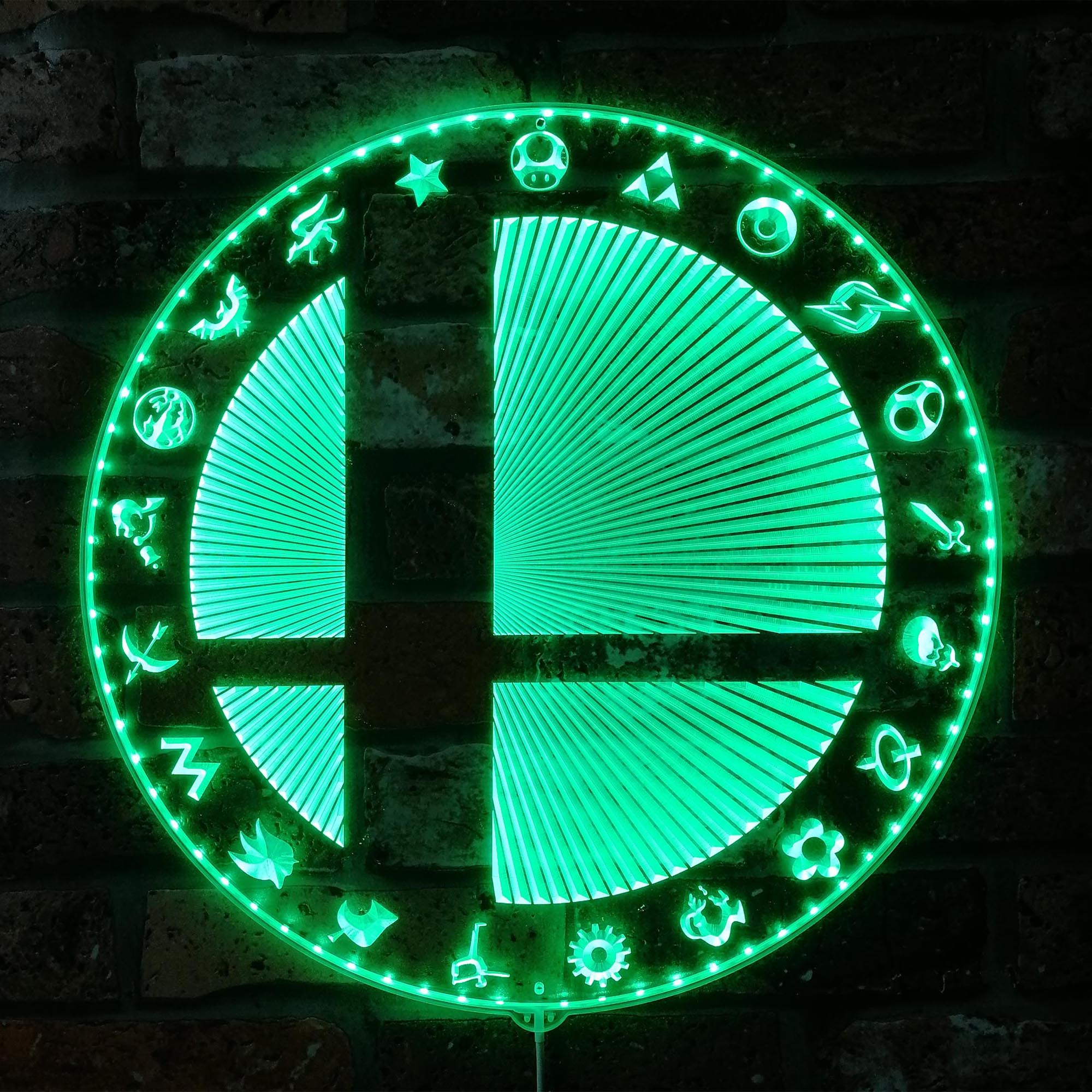 Super Smash Brothers Dynamic RGB Edge Lit LED Sign