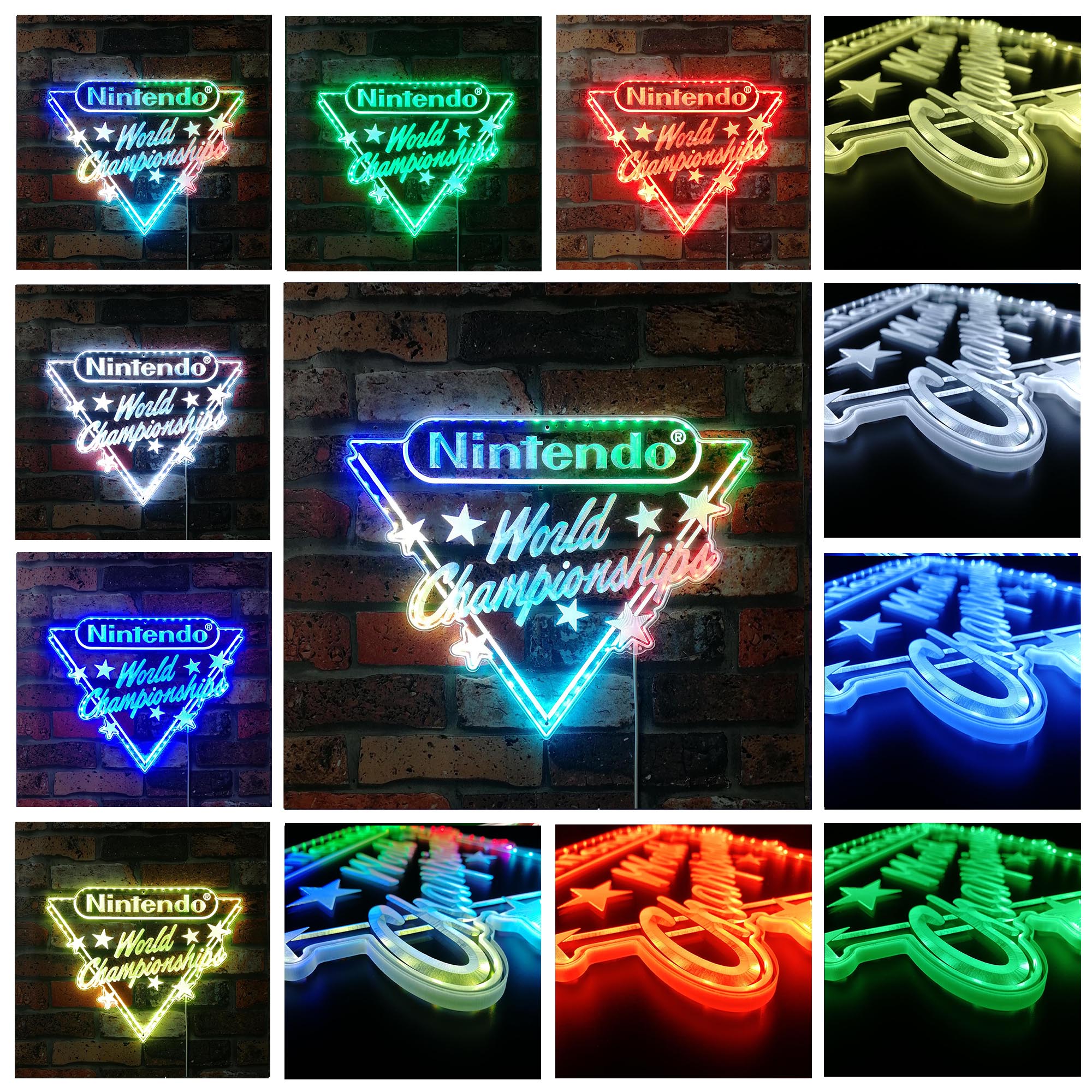 Nintendo World Champions Dynamic RGB Edge Lit LED Sign