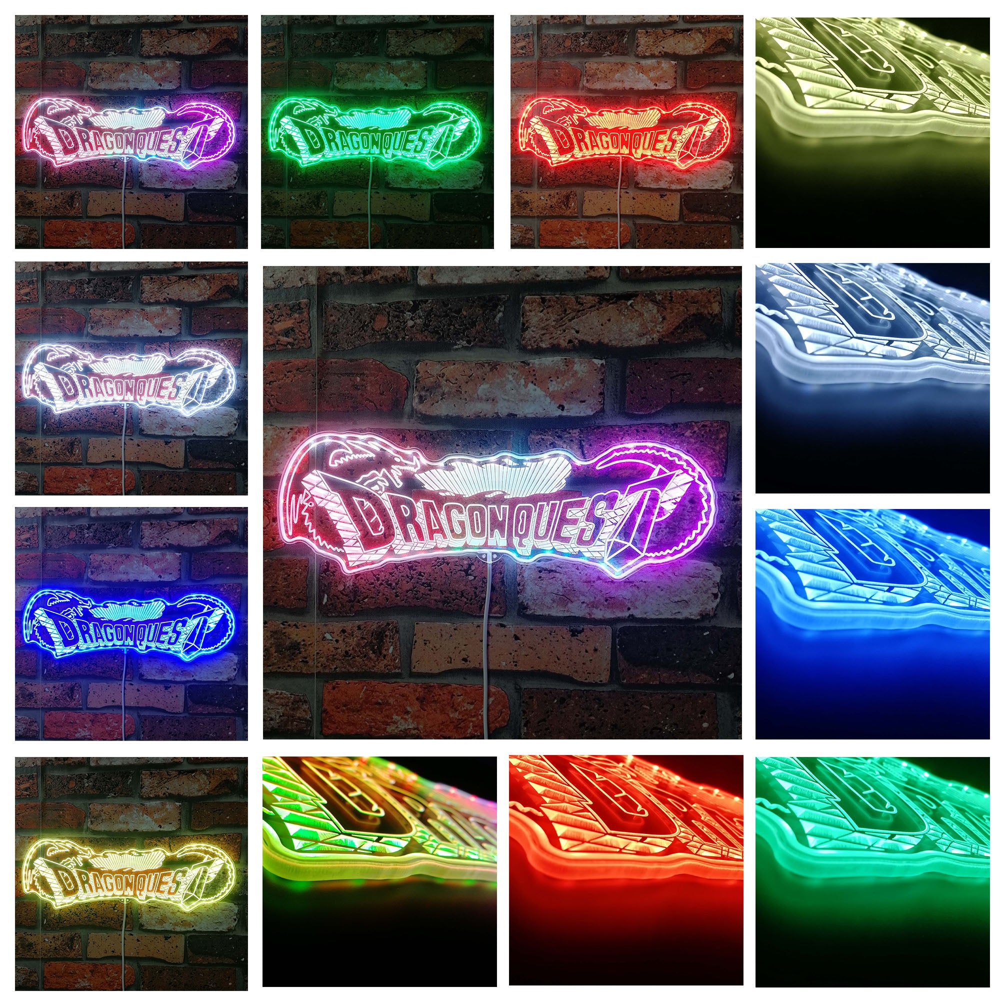 Dragon Quest Neon LED Sign with Dynamic RGB Colors