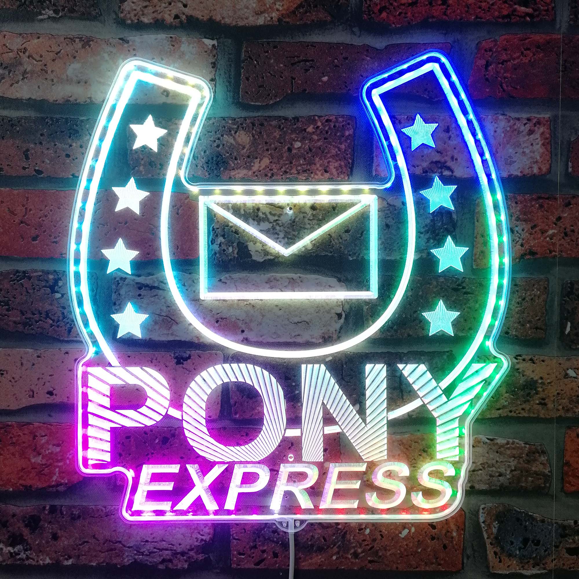 Mouthwashing Pony Express Dynamic RGB Edge Lit LED Sign