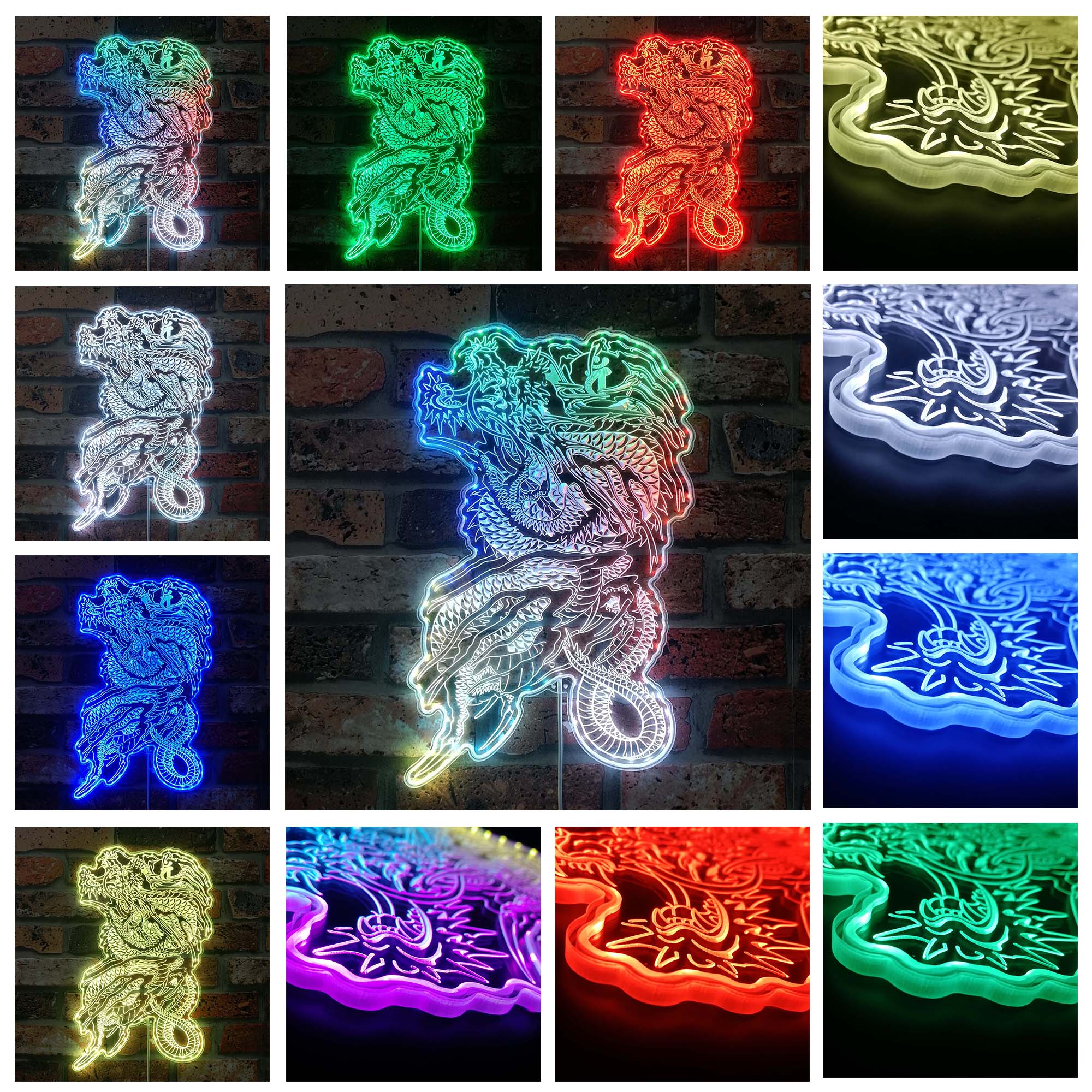 Like a Dragon Kiryu Dragon Tattoo Neon Neon LED Sign with Dynamic RGB Colors