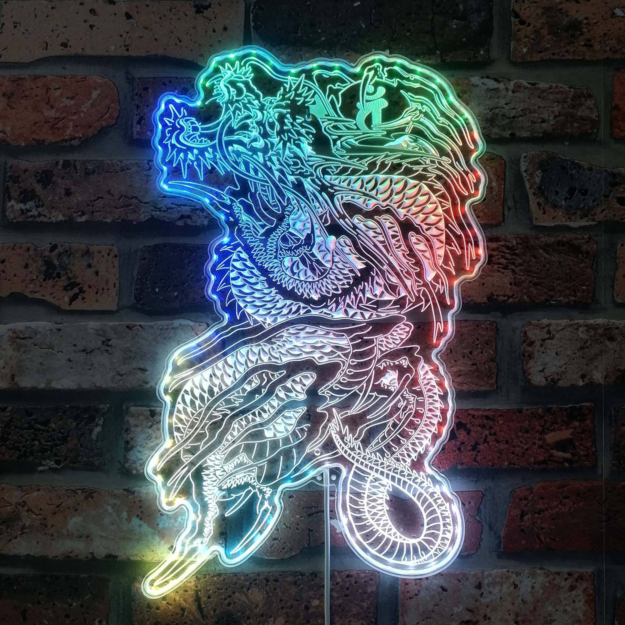 Like a Dragon Kiryu Dragon Tattoo Neon Dynamic RGB Edge Lit LED Sign