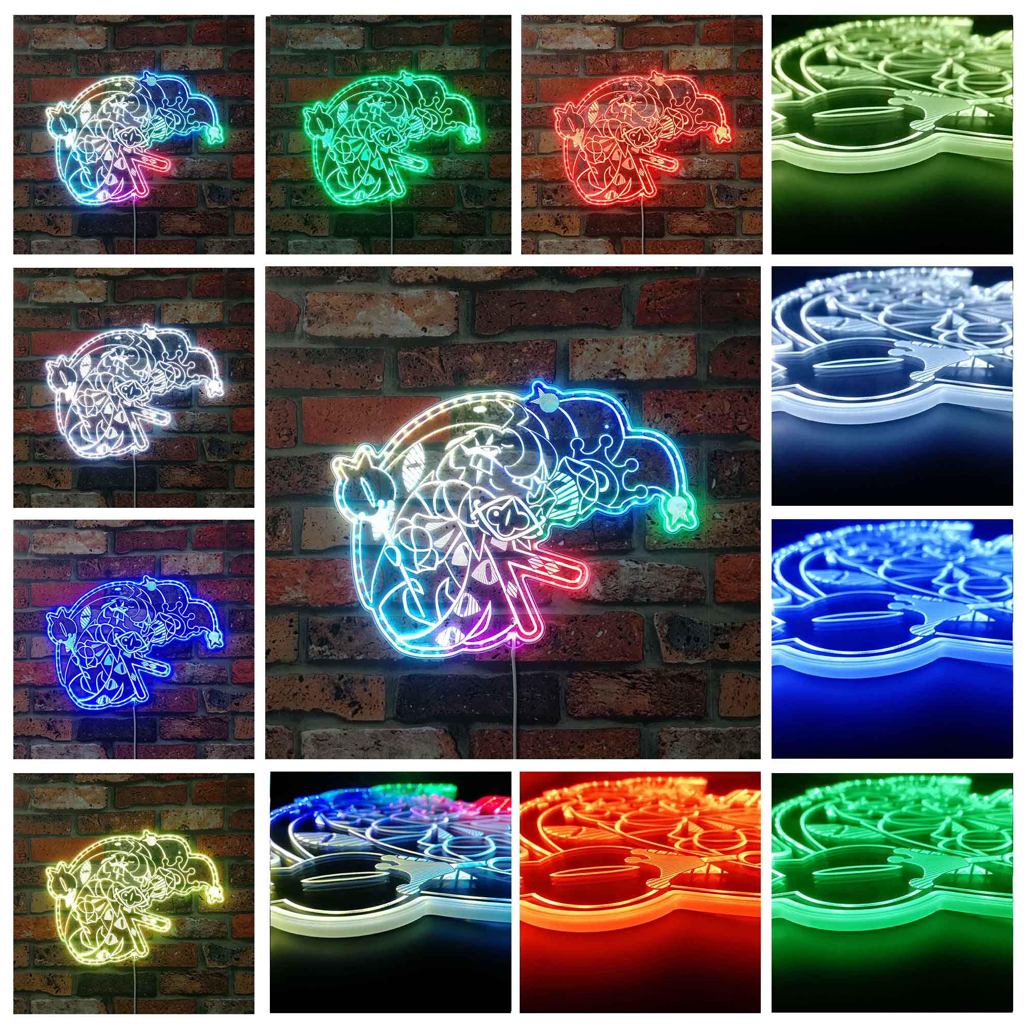 Shadow Milk Cookie Run Kingdom Neon Neon LED Sign with Dynamic RGB Colors