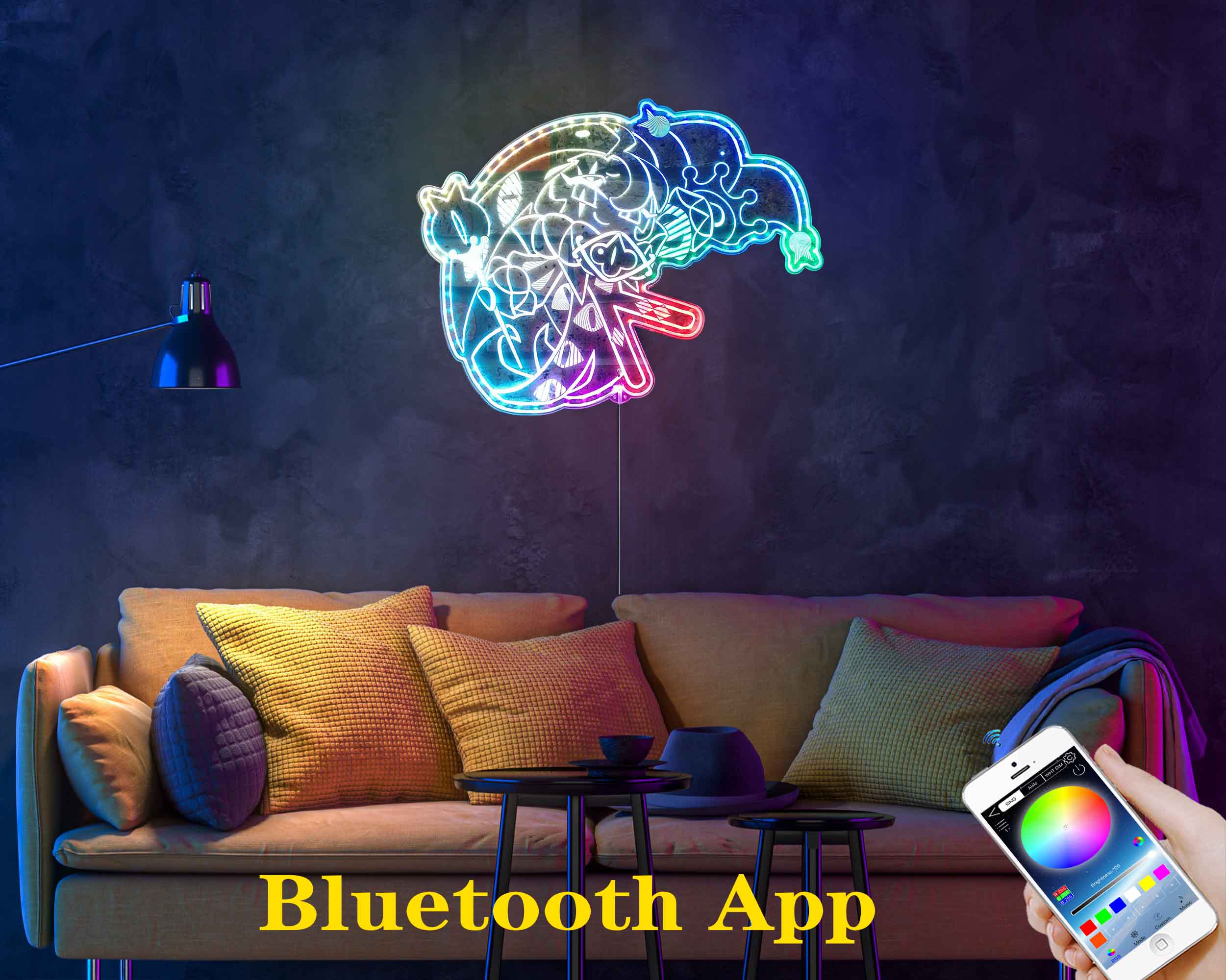 Shadow Milk Cookie Run Kingdom Neon Neon LED Sign with Dynamic RGB Colors