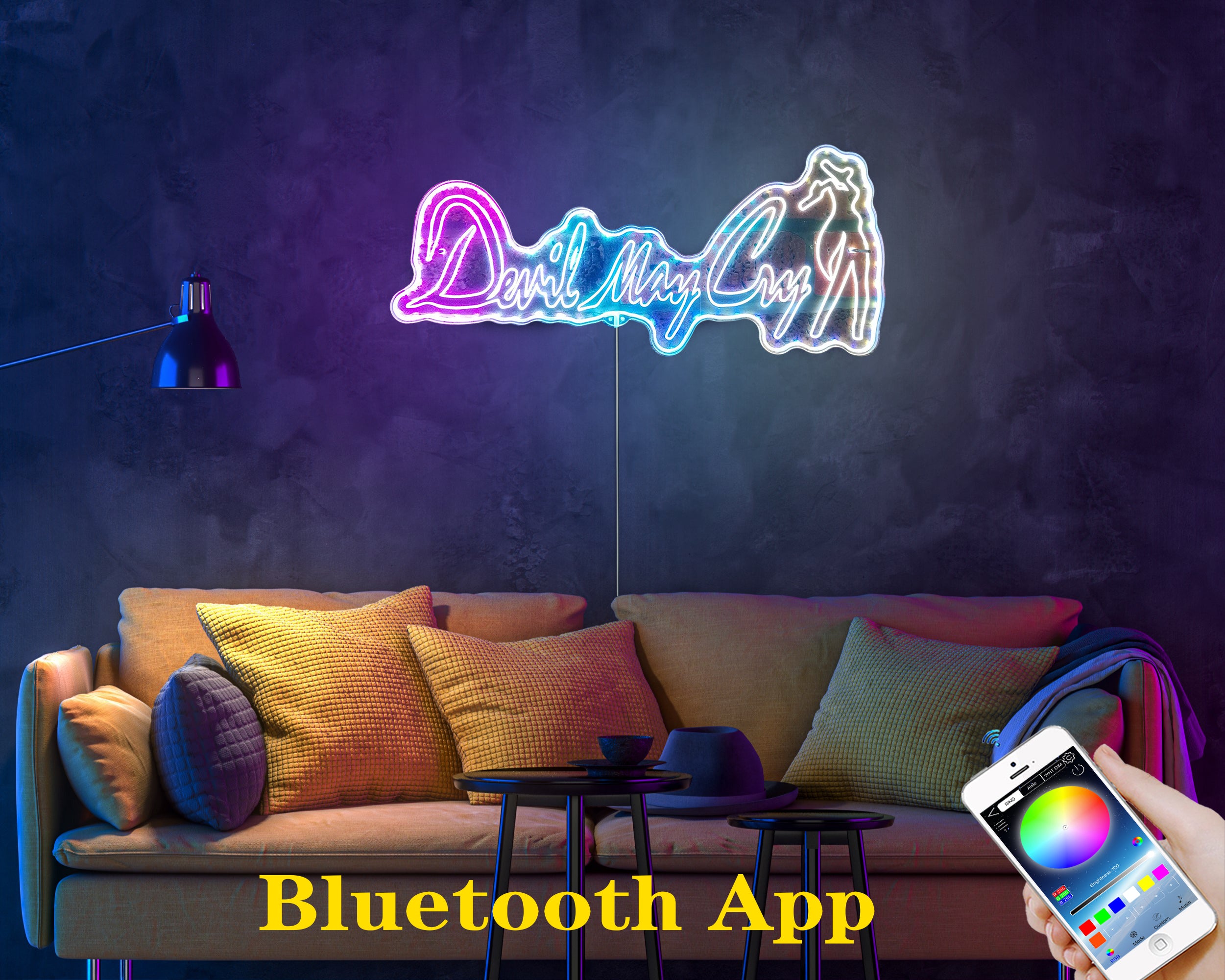 Devil May Cry Game Room Neon LED Sign with Dynamic RGB Colors