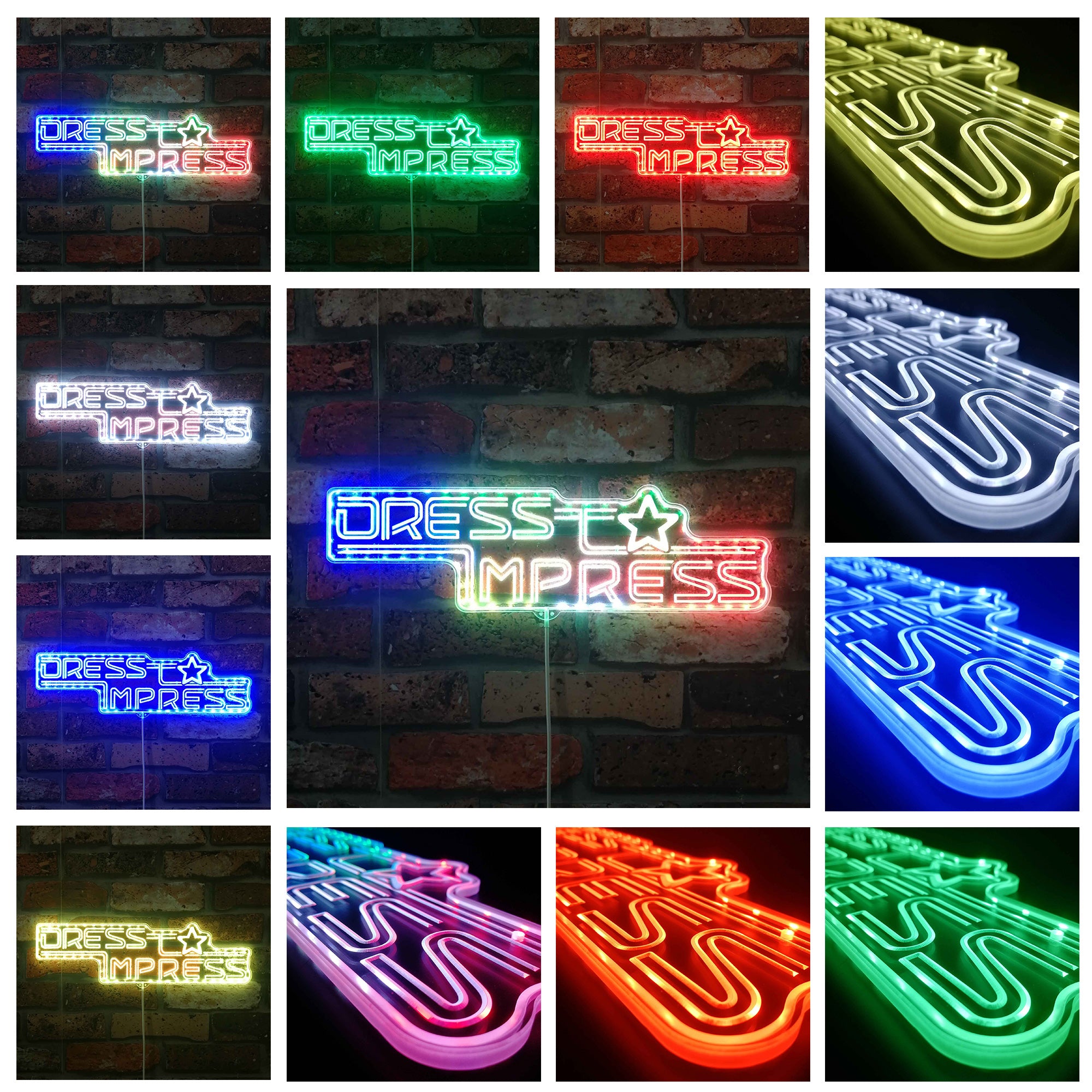 Dress Impress Dynamic RGB Edge Lit LED Sign