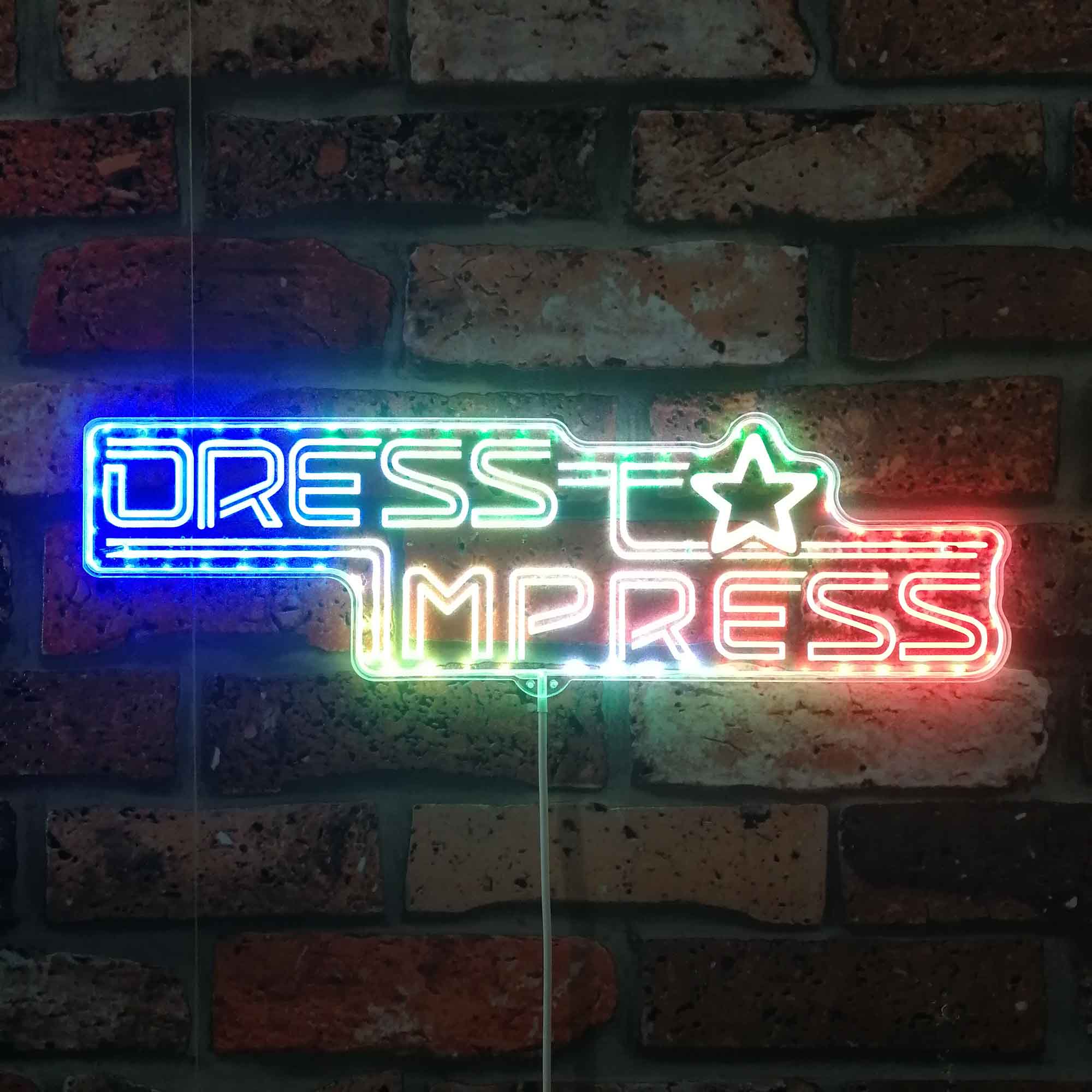 Dress Impress Dynamic RGB Edge Lit LED Sign Dress Impress Dynamic RGB Edge Lit LED Sign