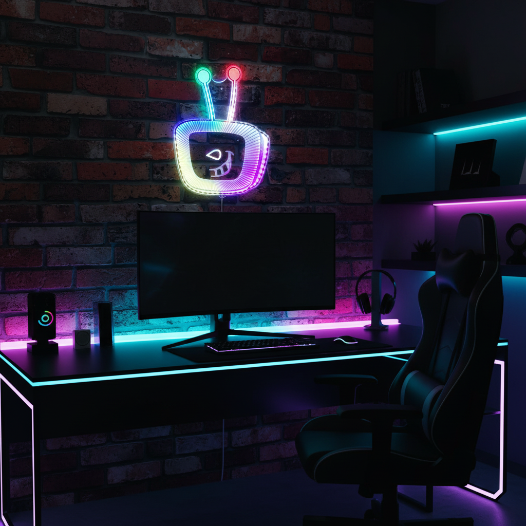 Tenna Deltarune Neon LED Sign with Dynamic RGB Colors