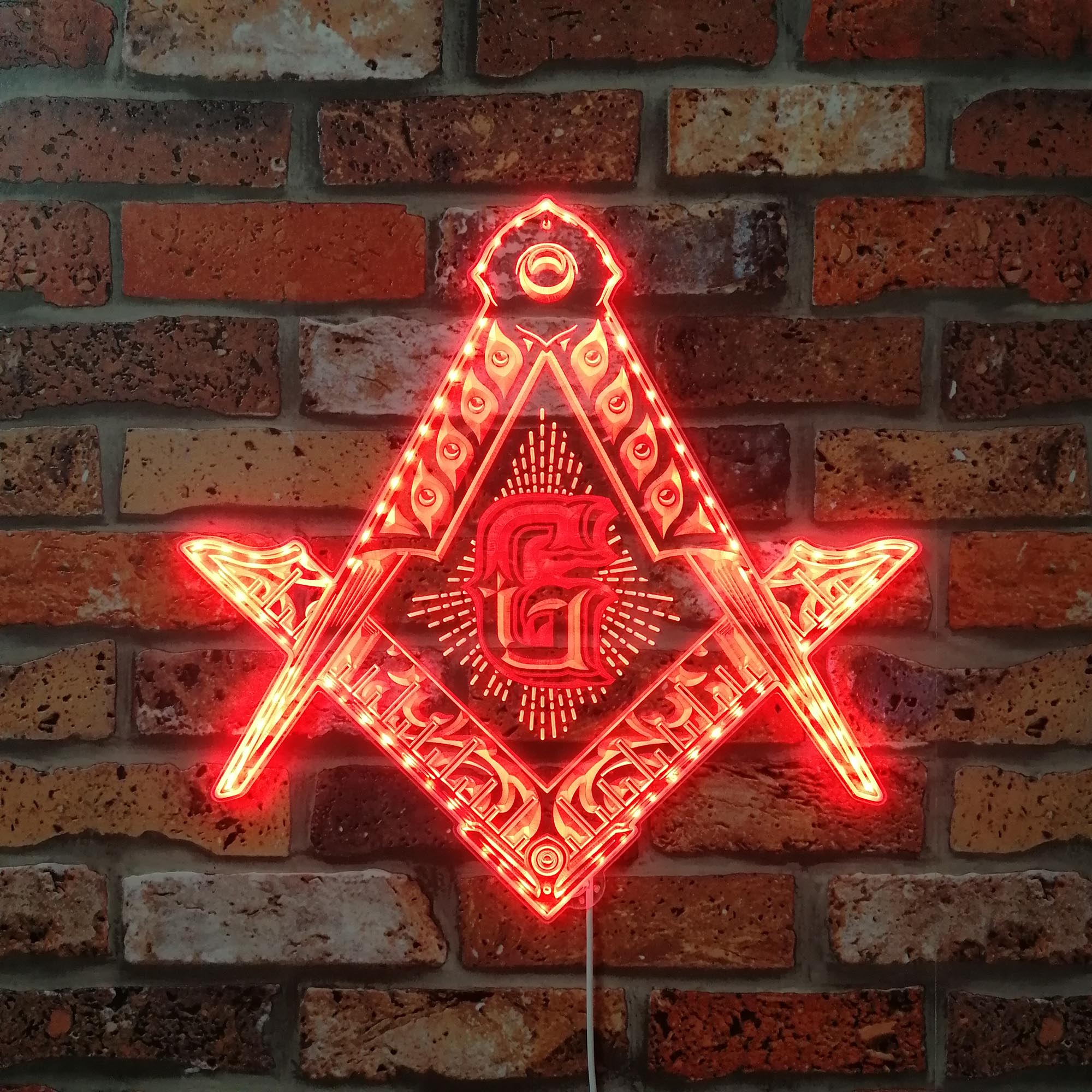 Freemason Logo, masonic Dynamic RGB Edge Lit LED Sign