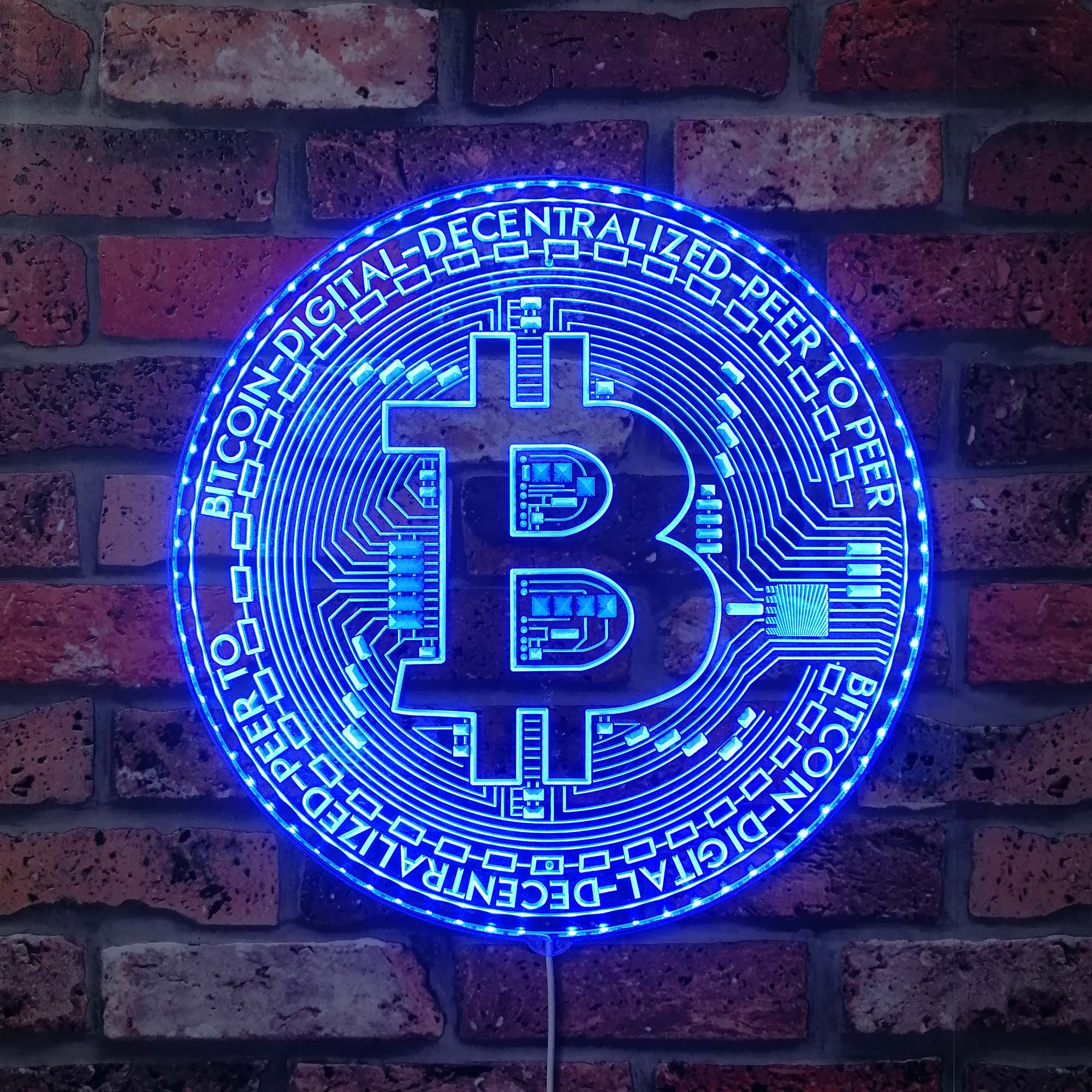 Bitcoin Neon LED Sign with Dynamic RGB Colors