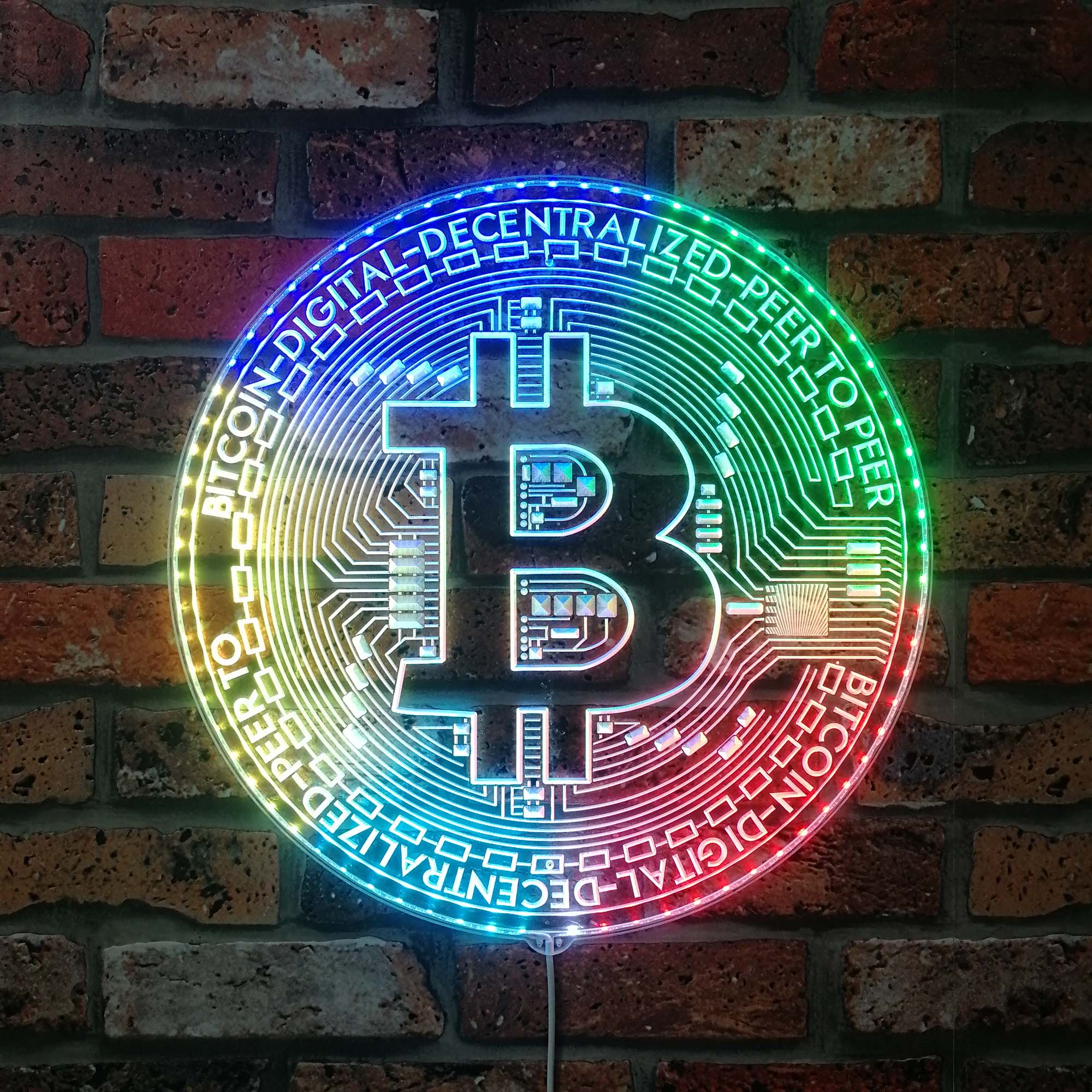 Bitcoin Neon Dynamic RGB Edge Lit LED Sign