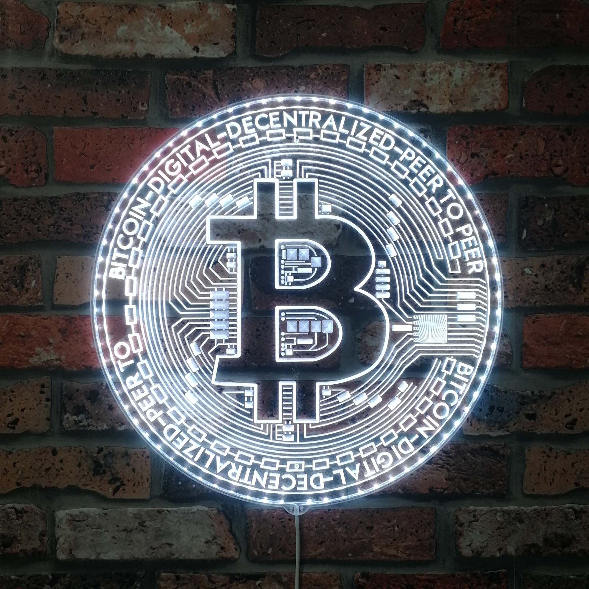 Bitcoin Neon LED Sign with Dynamic RGB Colors