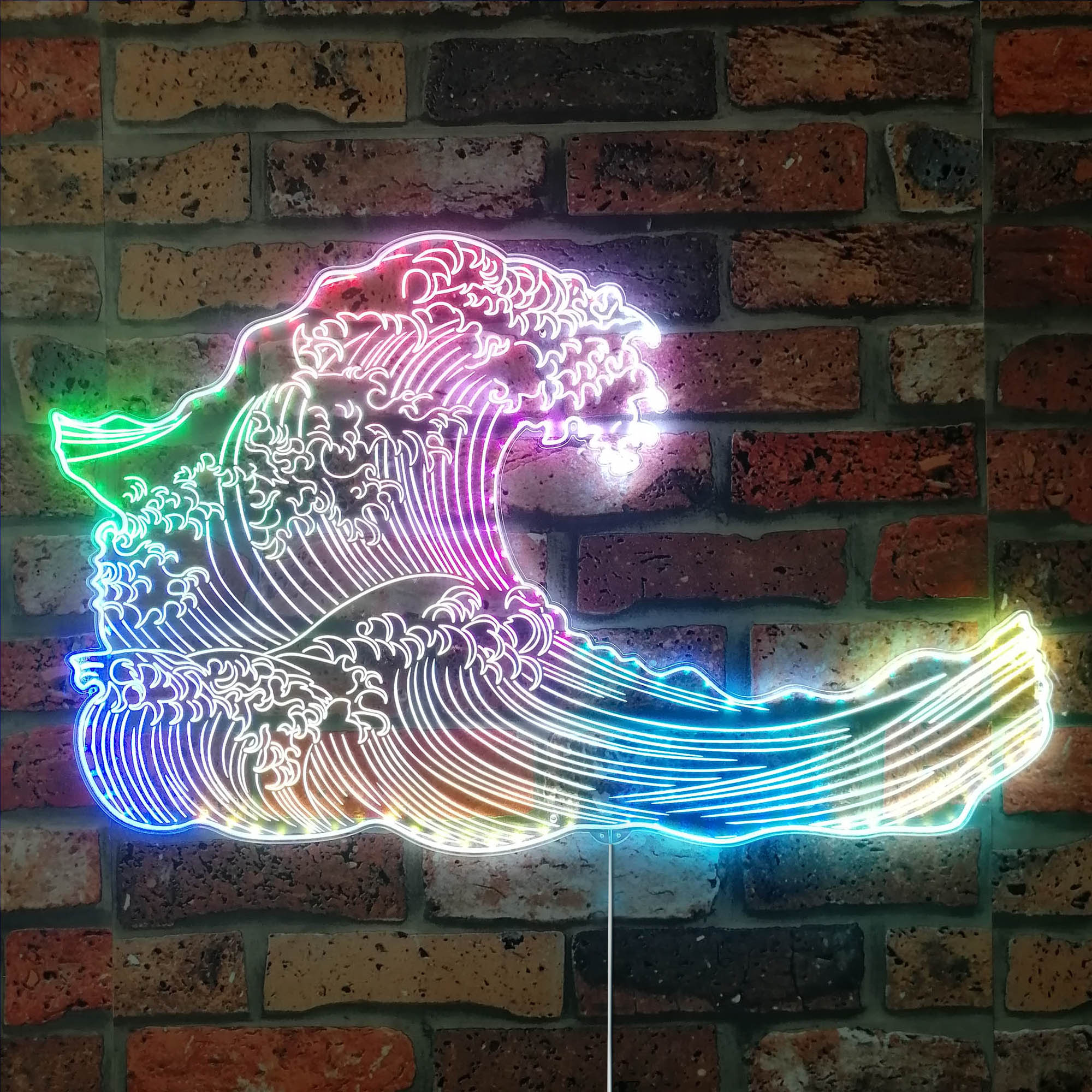 The Great Wave Off Dynamic RGB Edge Lit LED Sign