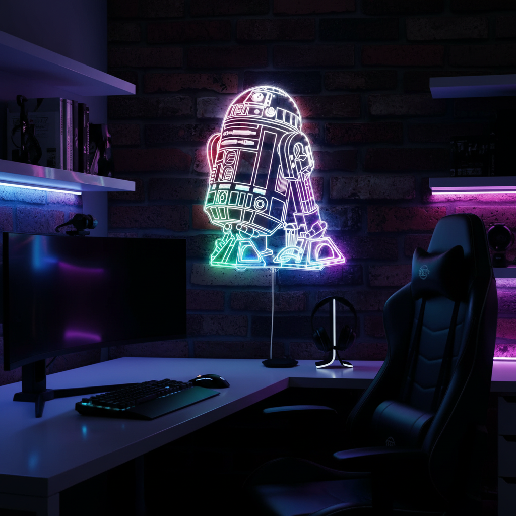 Star Wars R2D2 Neon LED Sign with Dynamic RGB Colors