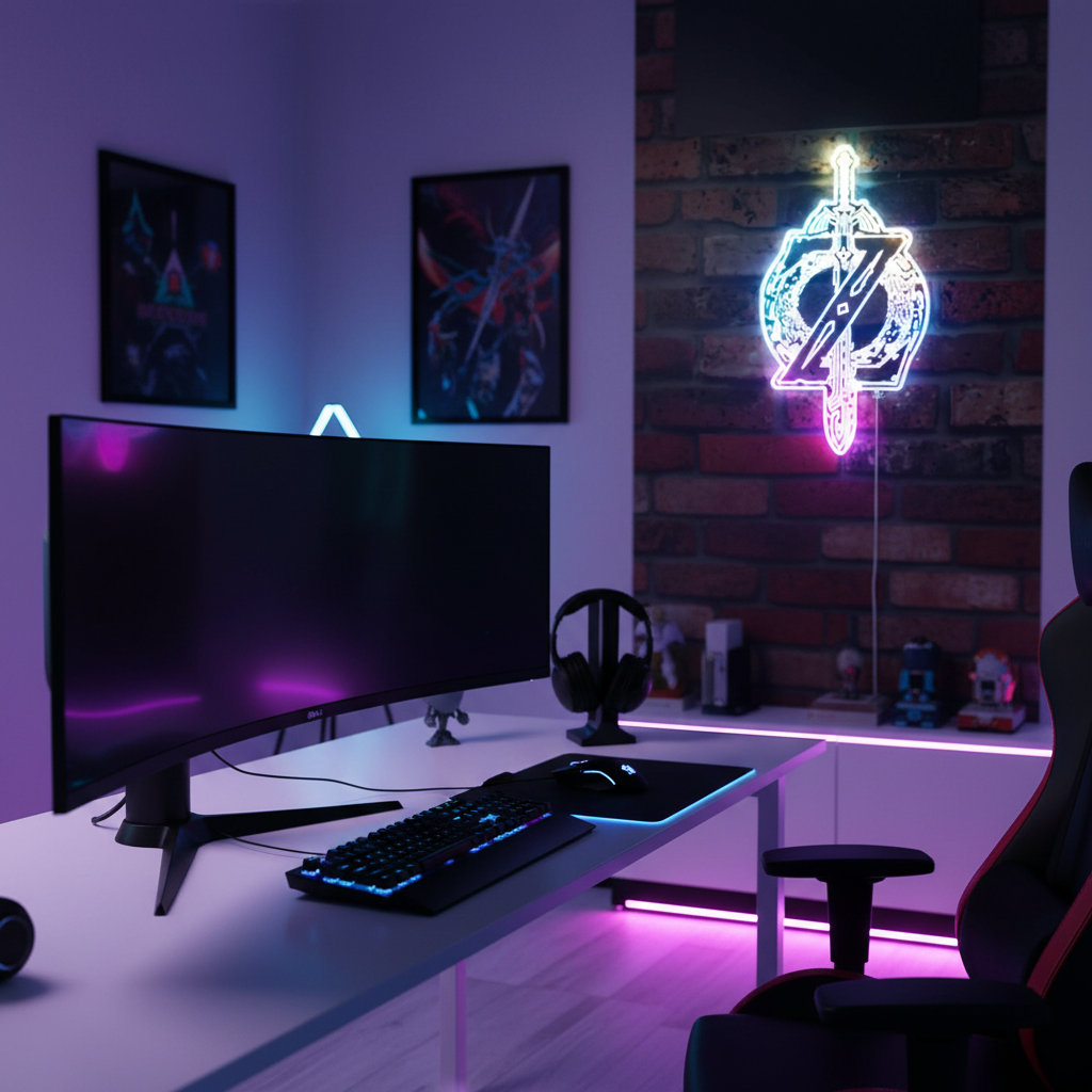 Legend of Zelda Neon LED Sign with Dynamic RGB Colors