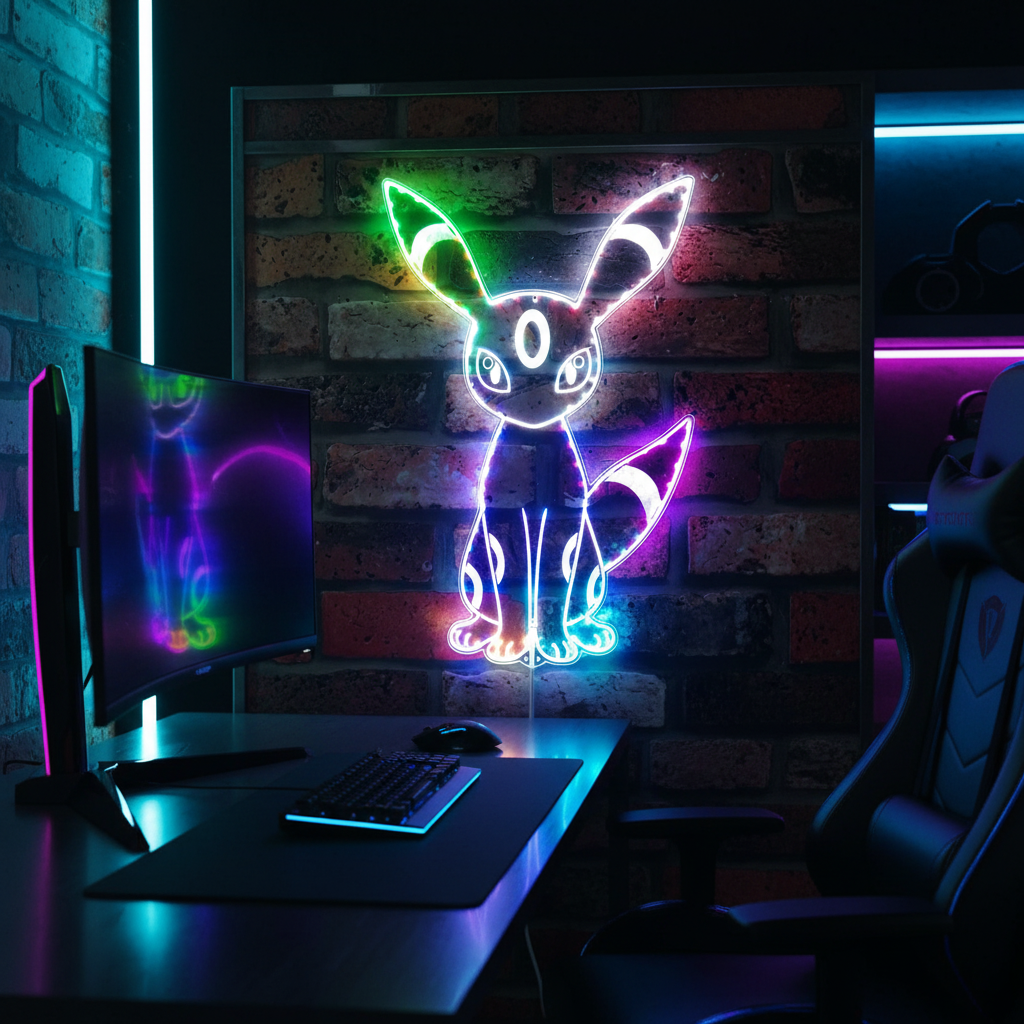 Umbreon Neon LED Sign with Dynamic RGB Colors
