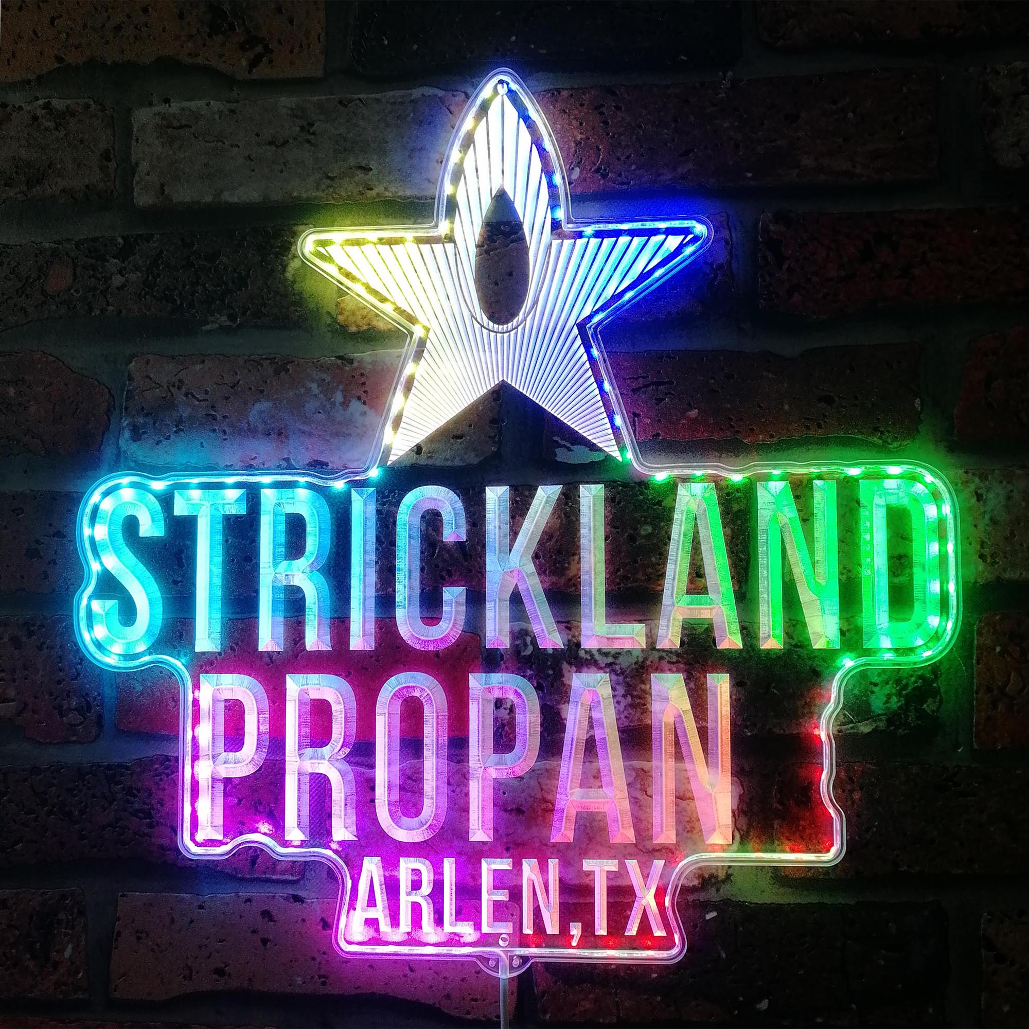 Strickland Propane Dynamic RGB Edge Lit LED Sign