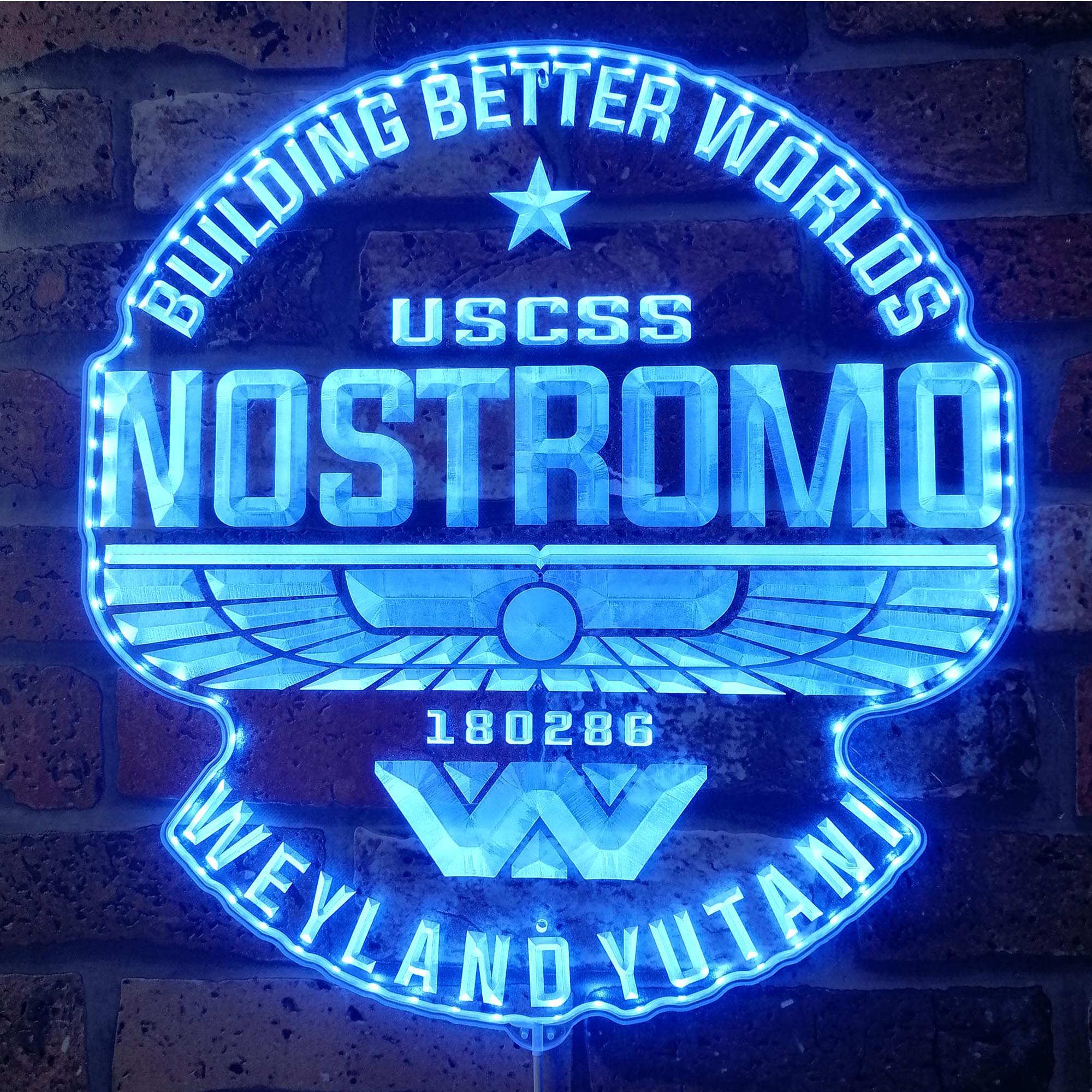 USCSS Nostromo Alien Dynamic RGB Edge Lit LED Sign