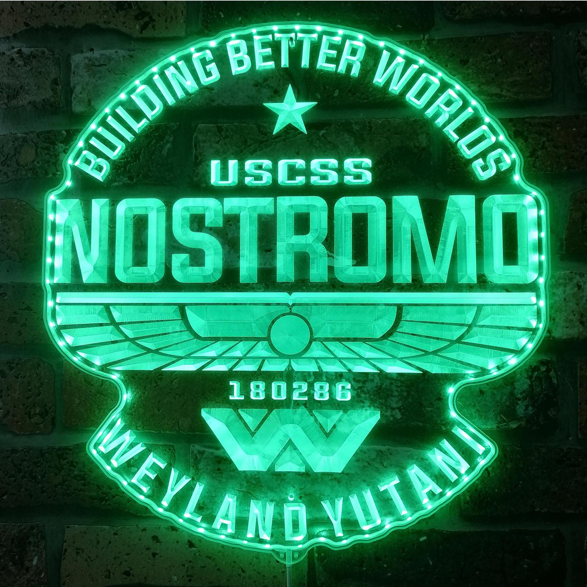 USCSS Nostromo Alien Dynamic RGB Edge Lit LED Sign