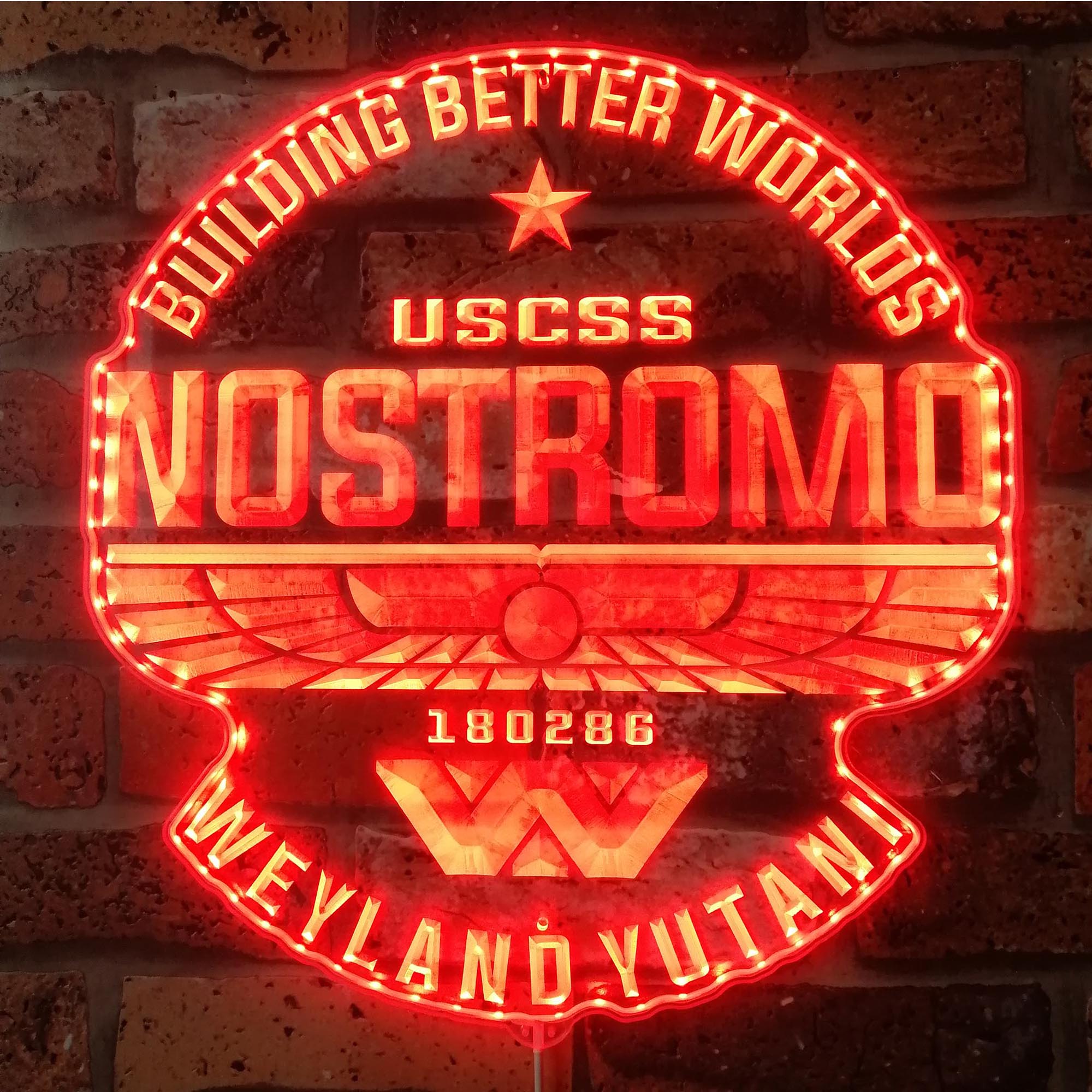 USCSS Nostromo Alien Dynamic RGB Edge Lit LED Sign