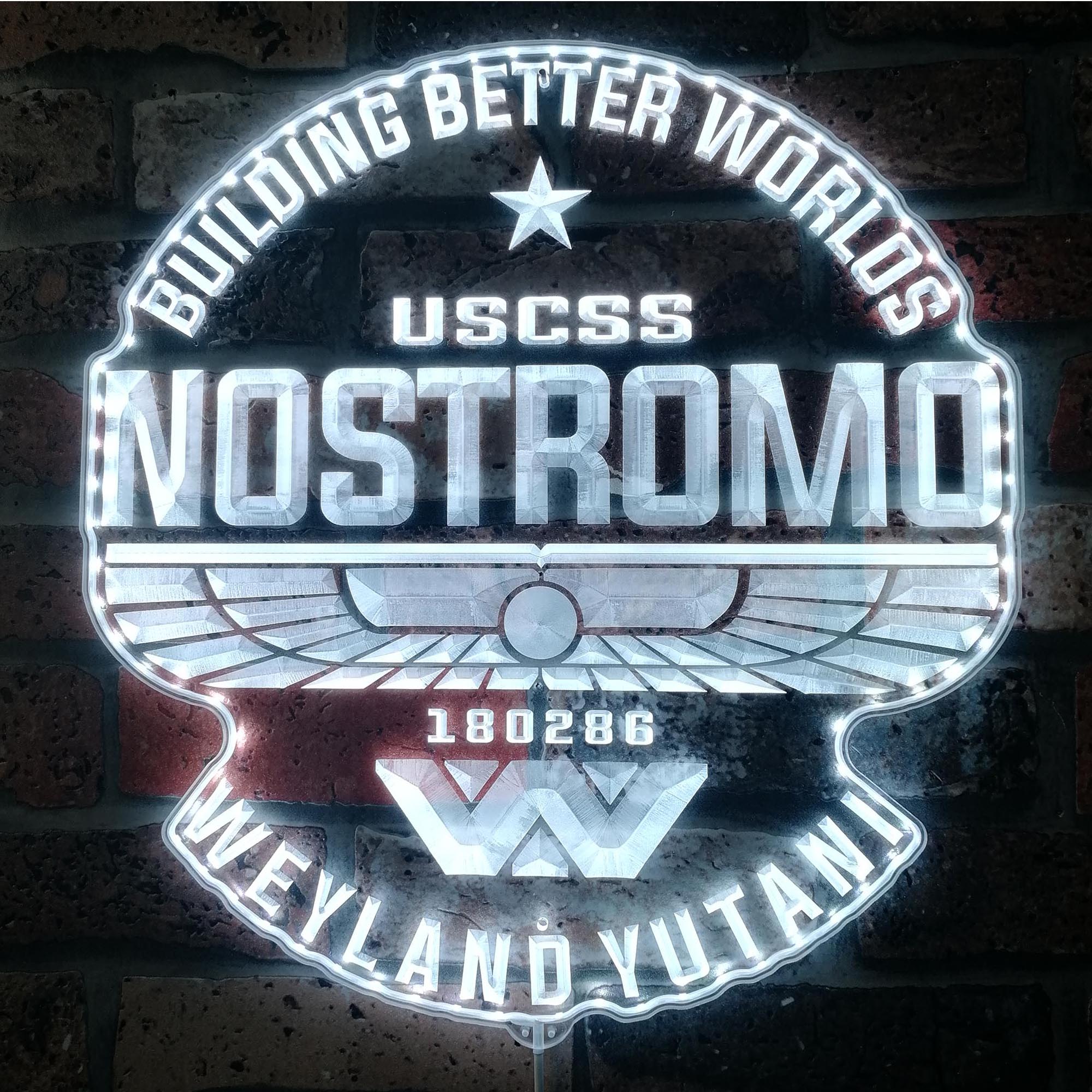 USCSS Nostromo Alien Dynamic RGB Edge Lit LED Sign